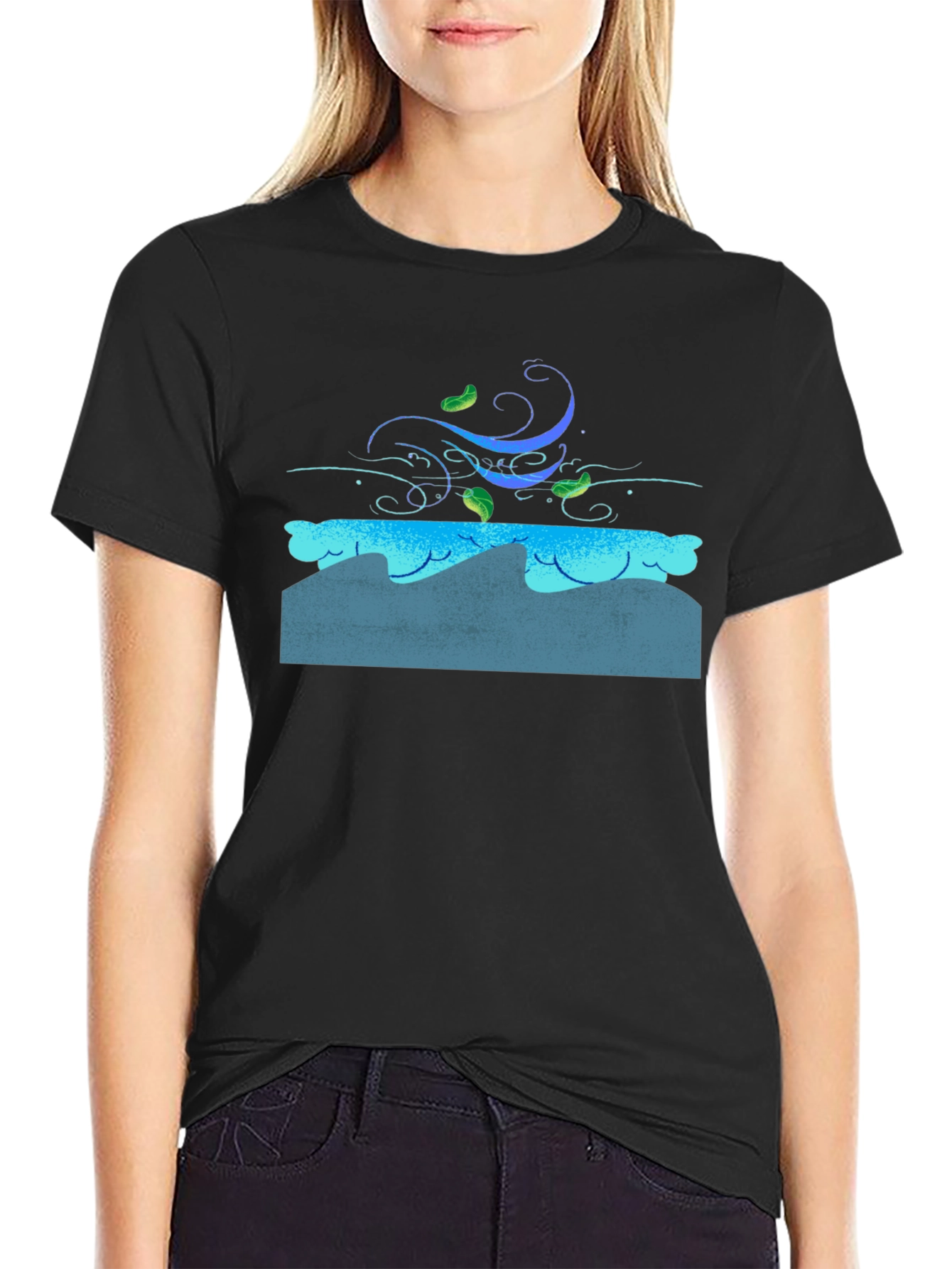Wind & Waves Graphic Black T-Shirt