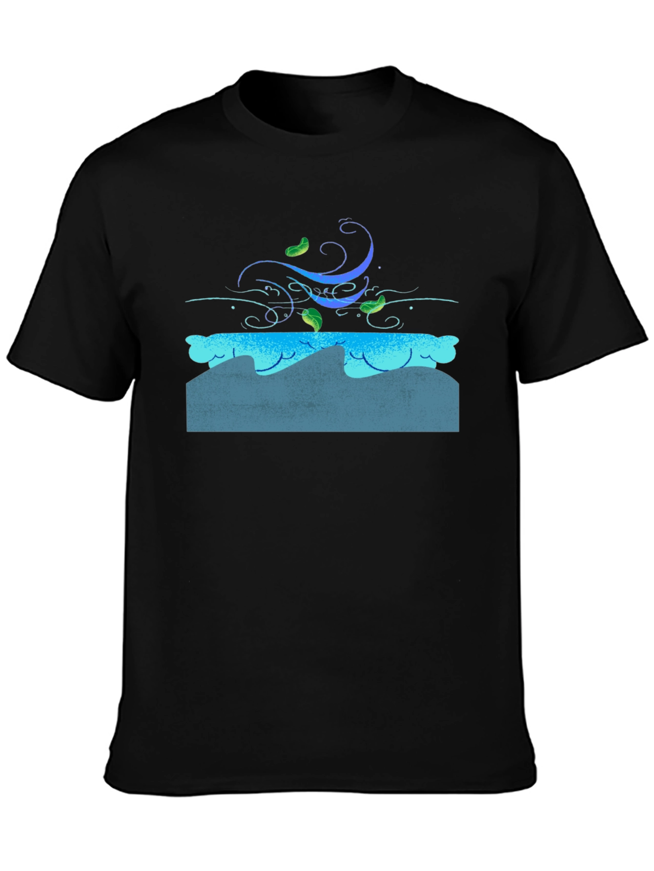Wind & Waves Graphic Black T-Shirt