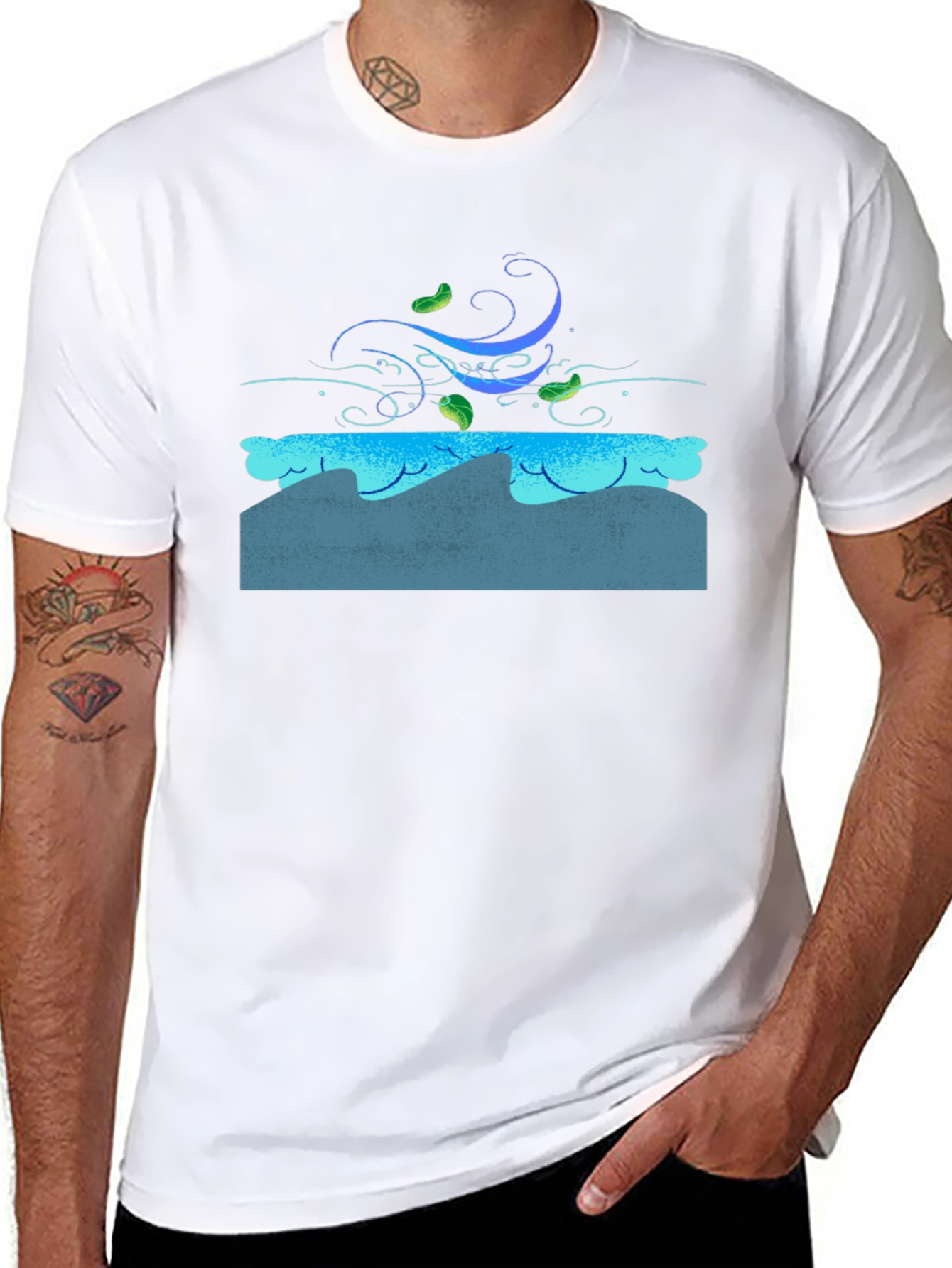 Wind & Waves Graphic Black T-Shirt