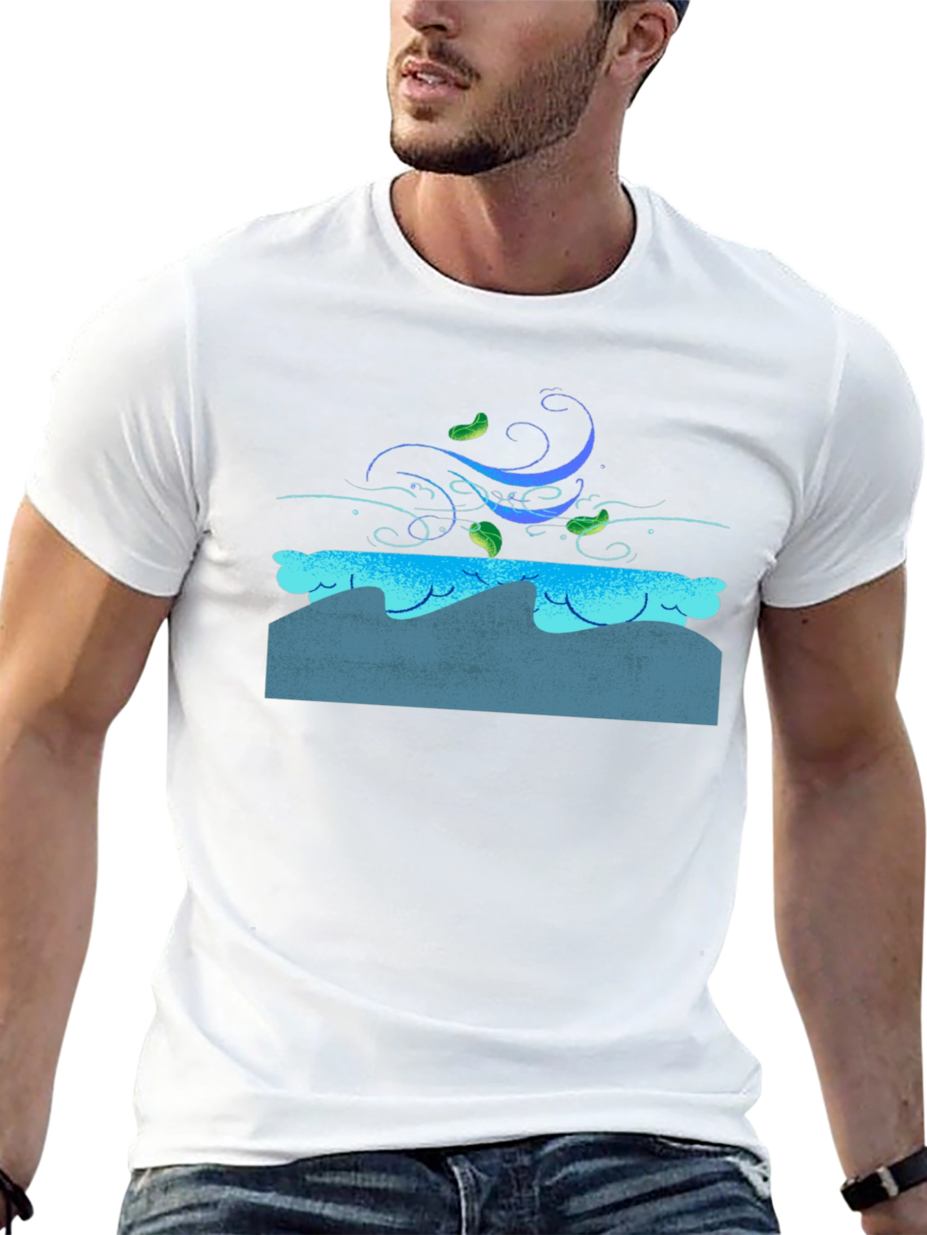 Wind & Waves Graphic Black T-Shirt