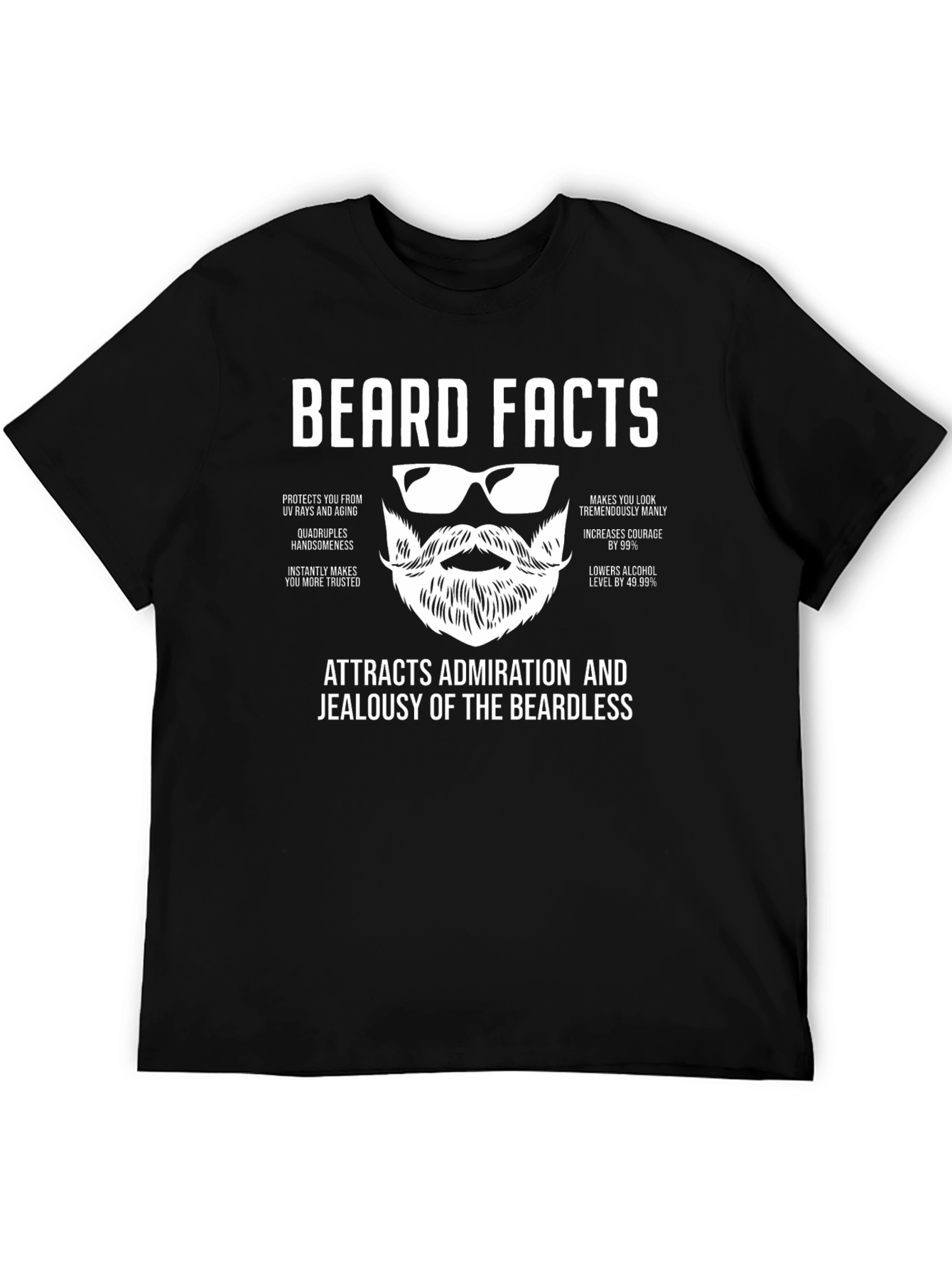 Beard Facts Funny Graphic Tee