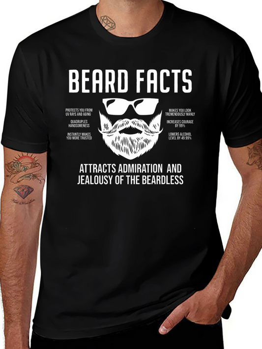 Beard Facts Funny Graphic Tee
