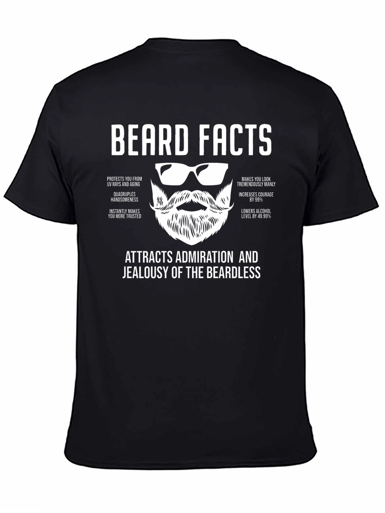 Beard Facts Funny Graphic Tee