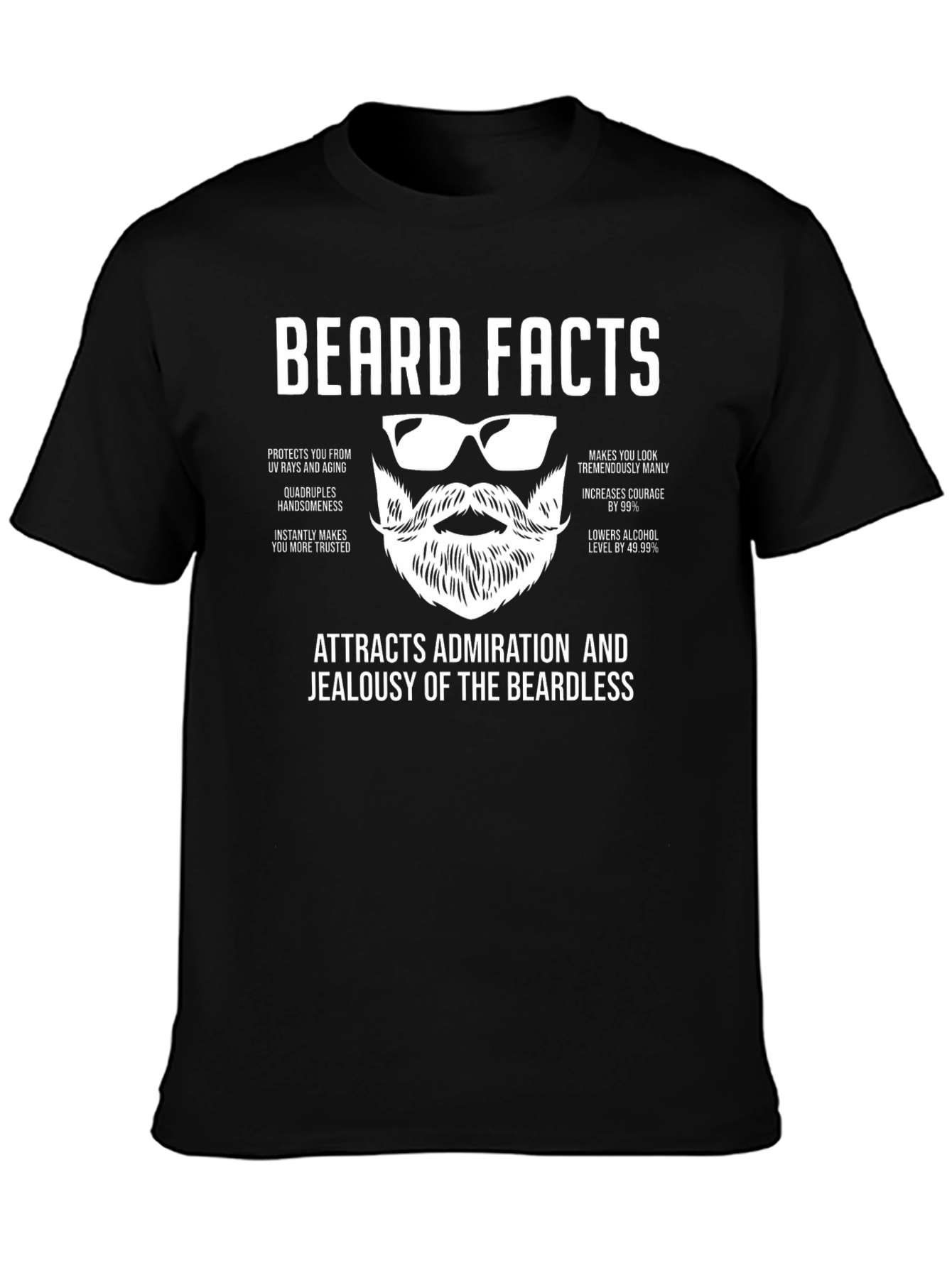 Beard Facts Funny Graphic Tee