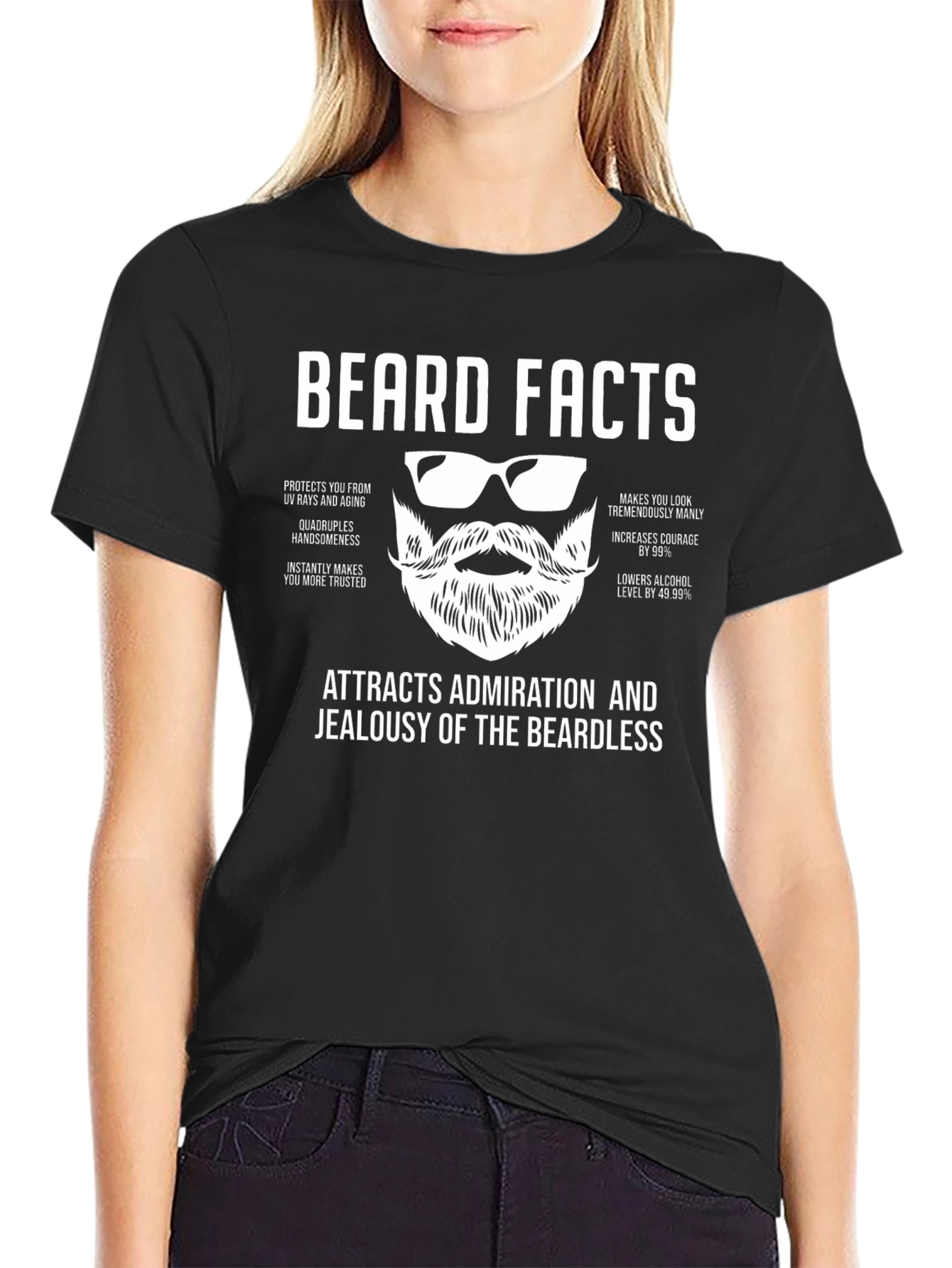 Beard Facts Funny Graphic Tee
