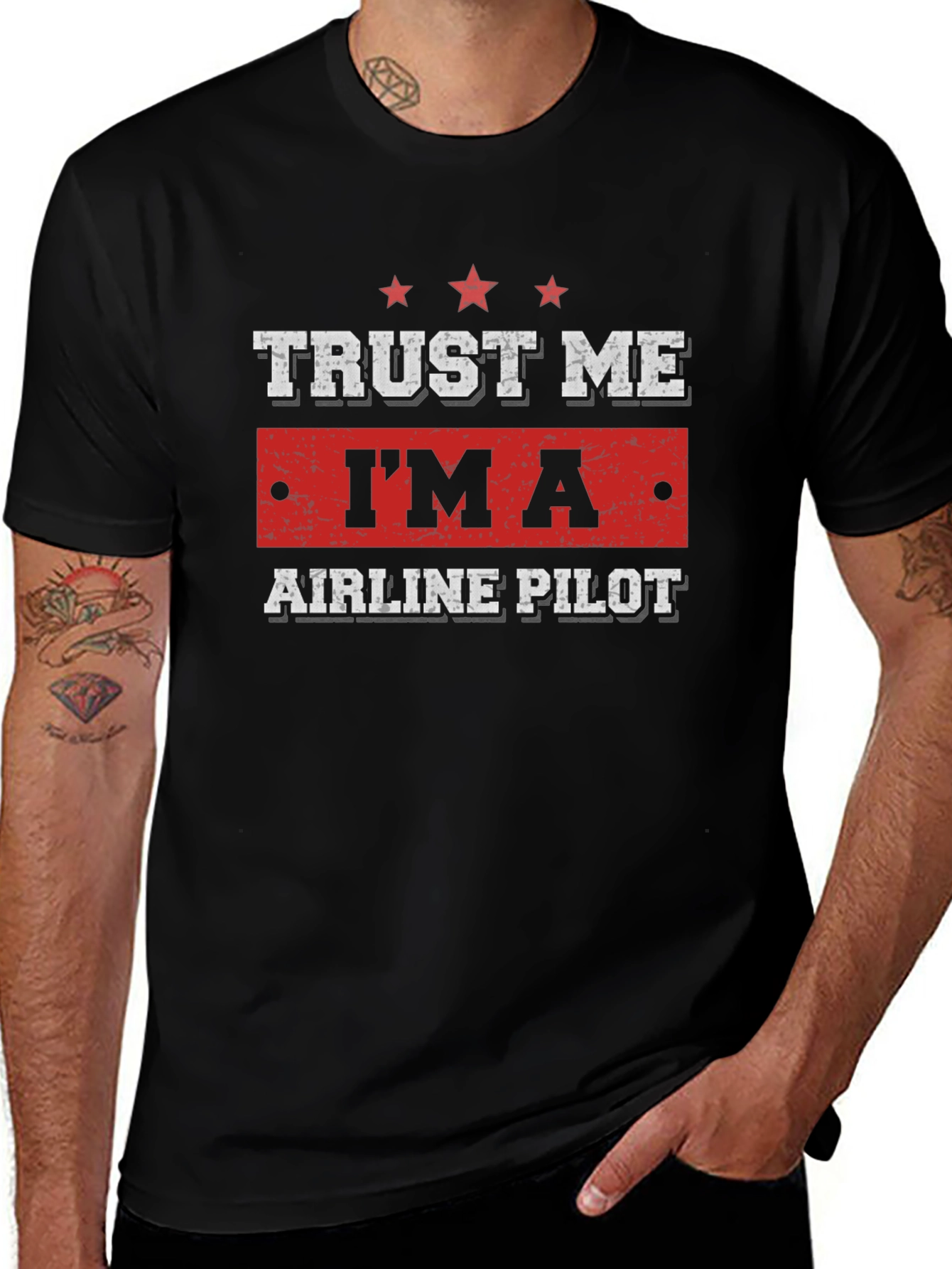Trust Me Im A Airline Pilot Black Tee