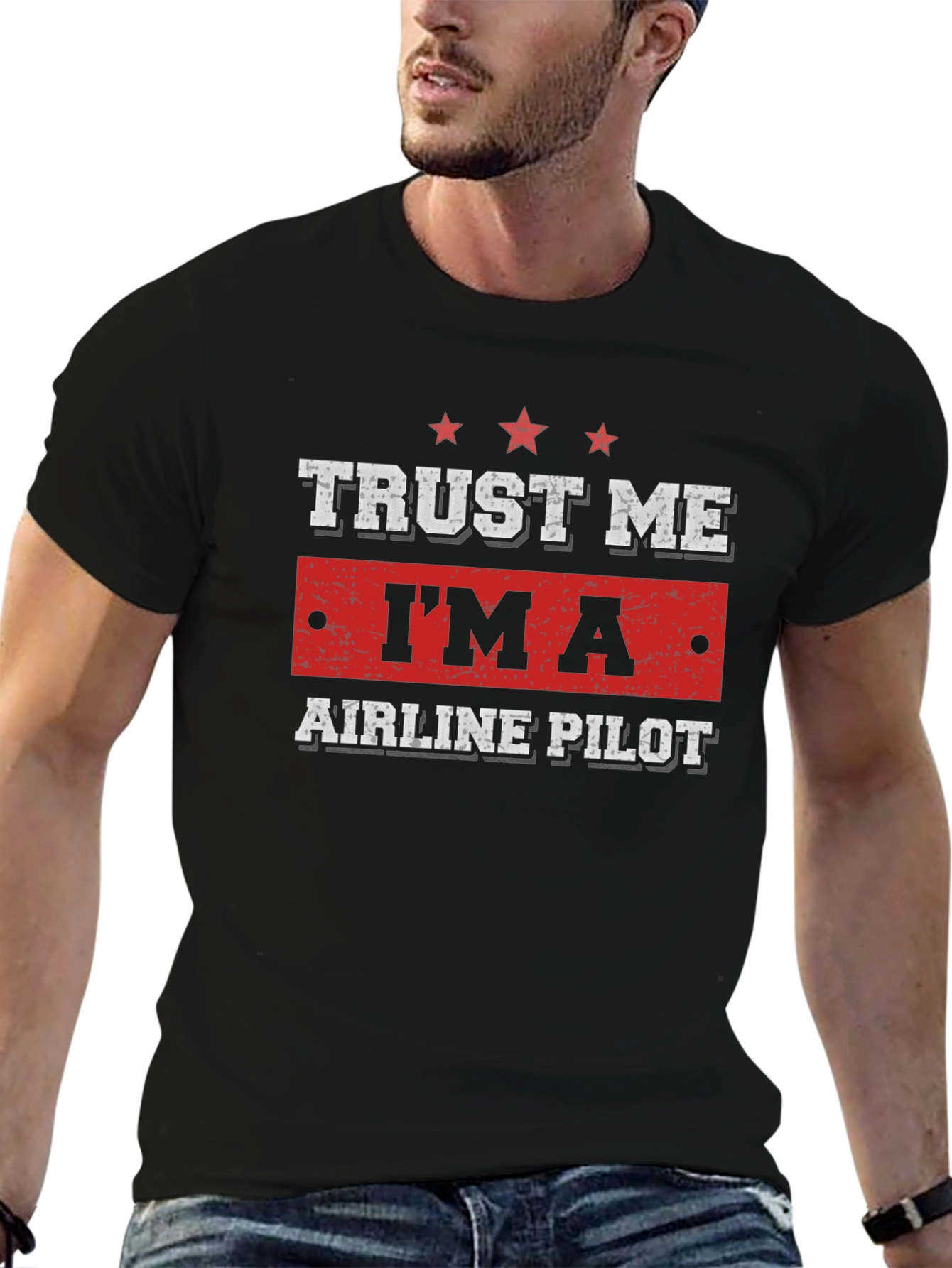 Trust Me Im A Airline Pilot Black Tee