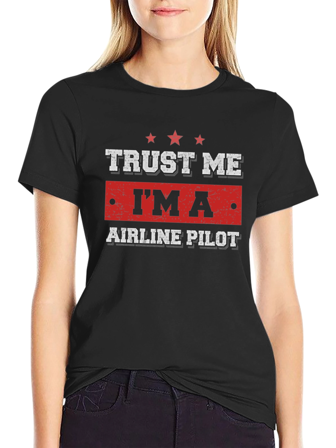 Trust Me Im A Airline Pilot Black Tee