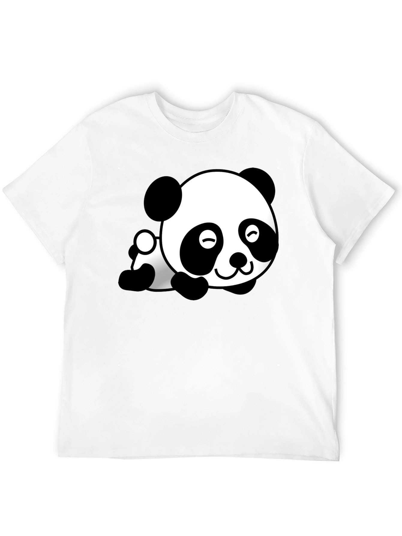 Cute Panda Bear Graphic T-Shirt - Black