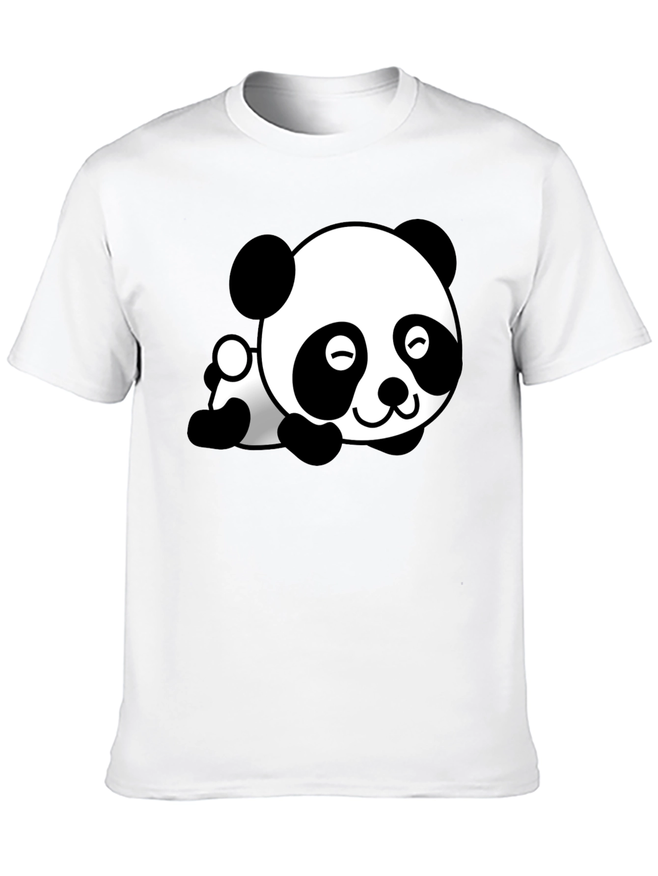 Cute Panda Bear Graphic T-Shirt - Black
