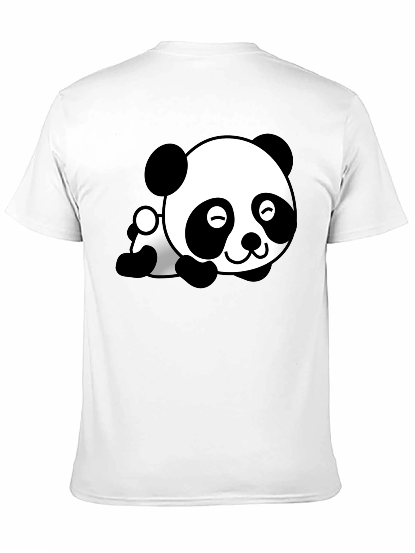 Cute Panda Bear Graphic T-Shirt - Black
