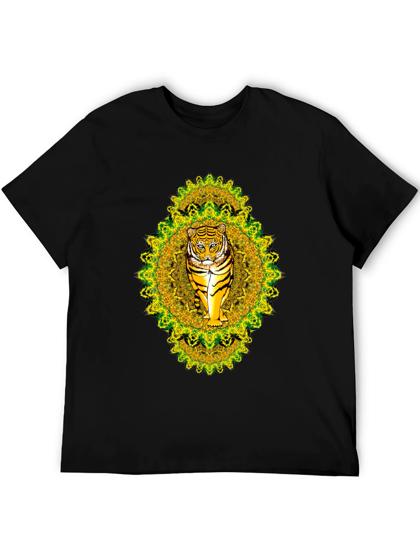 Tiger Mandala Graphic Tee - Black
