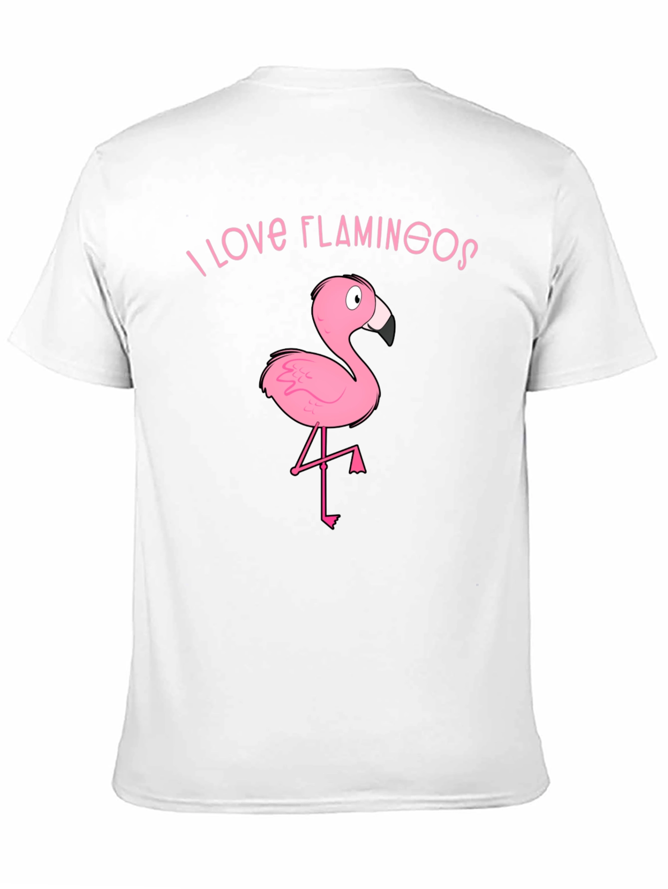 I Love Flamingos Graphic T-Shirt - Black