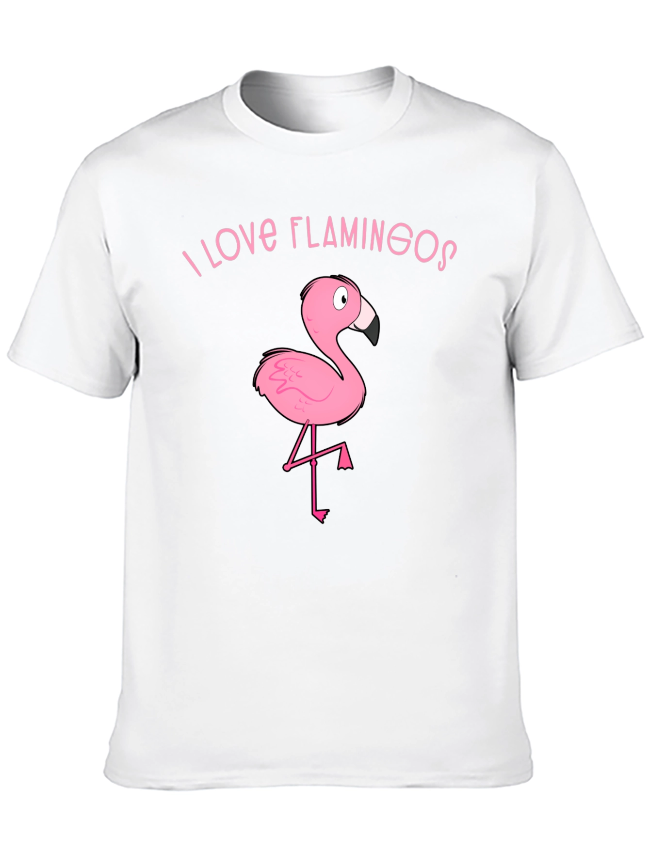 I Love Flamingos Graphic T-Shirt - Black