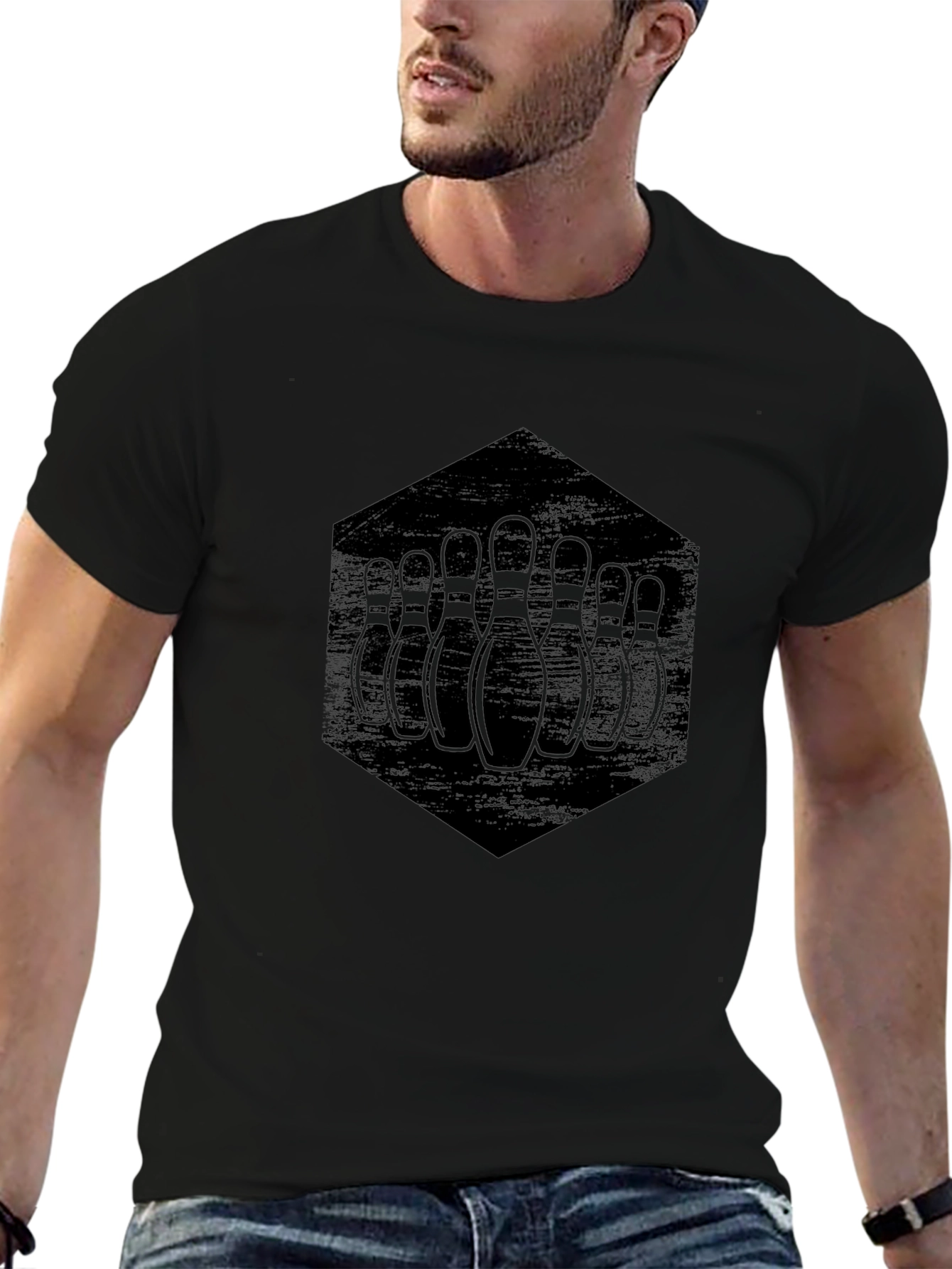 Bowling Pins Graphic Tee - Black