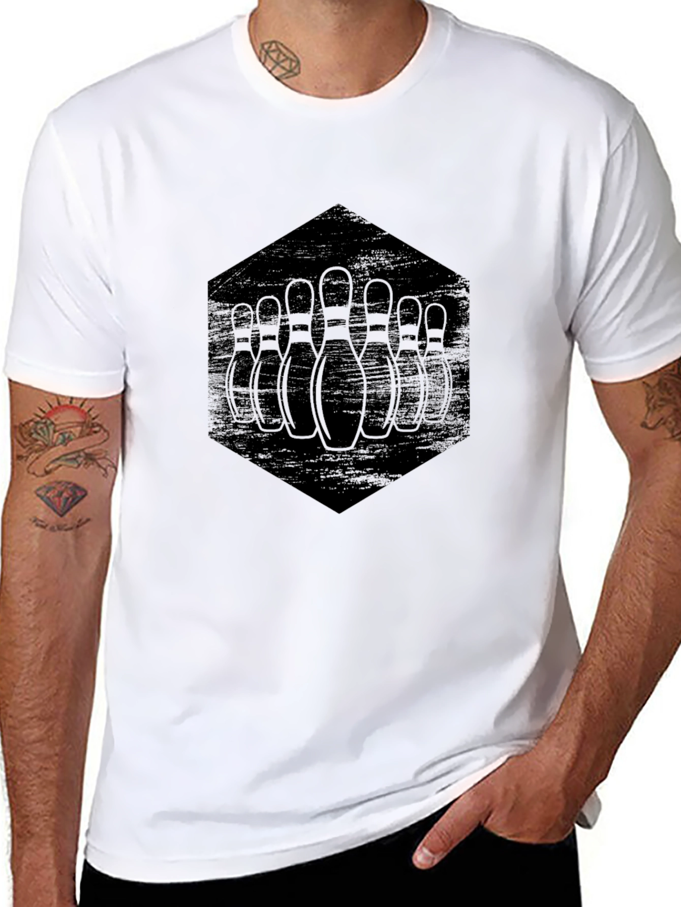 Bowling Pins Graphic Tee - Black