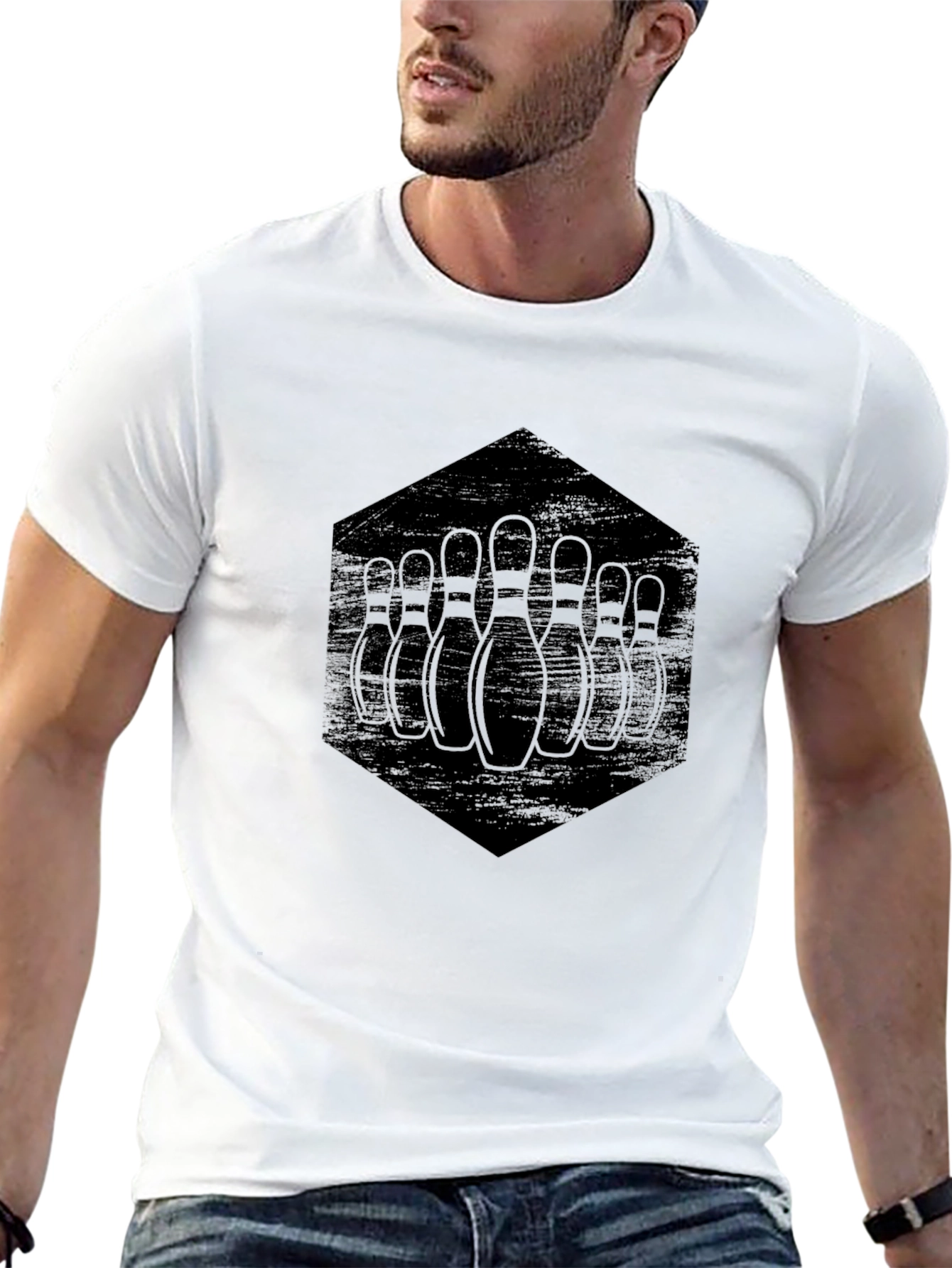 Bowling Pins Graphic Tee - Black