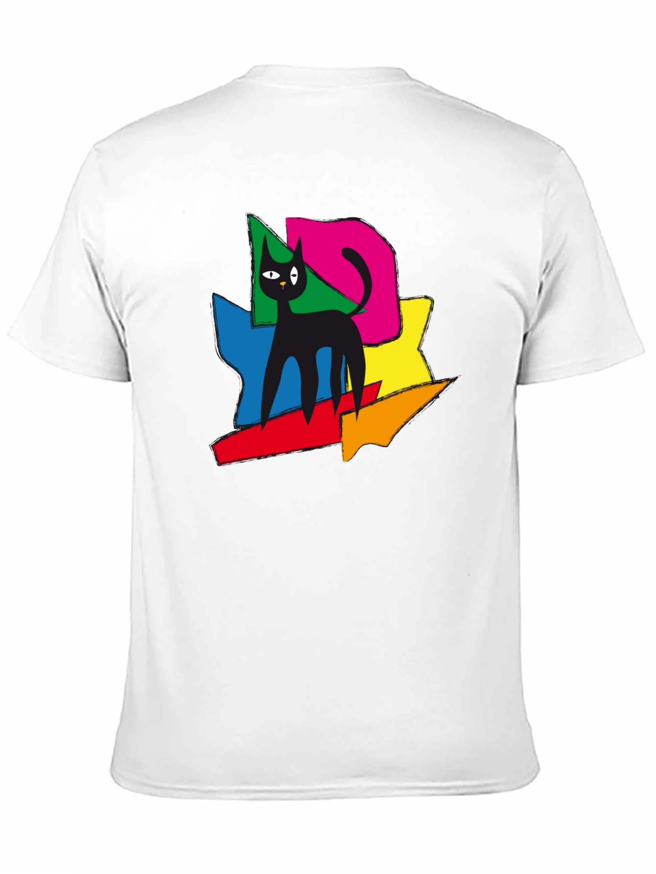 Abstract Cat Art T-Shirt - Modern Graphic Tee