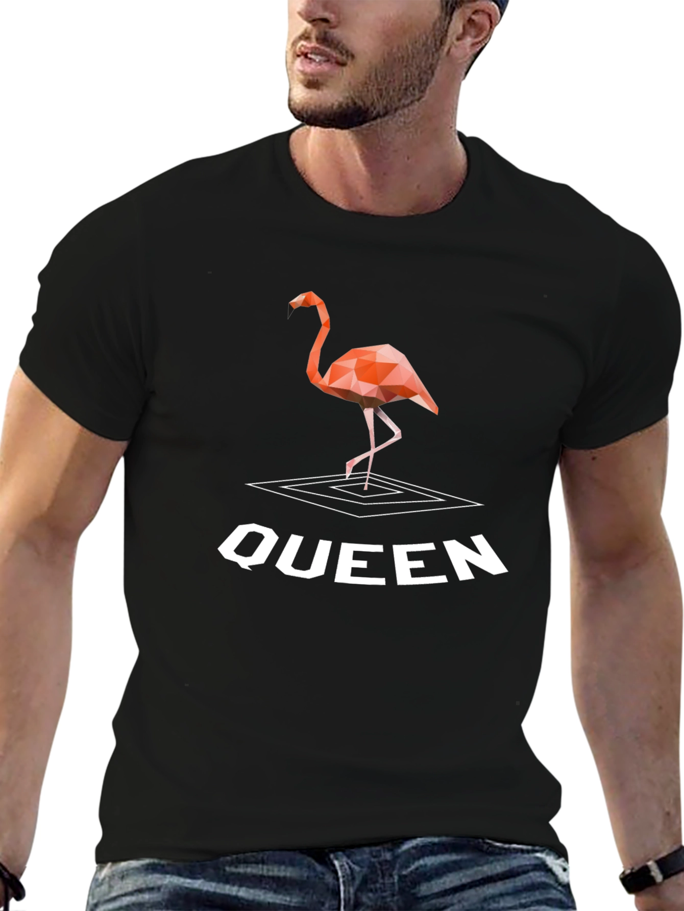 Geometric Flamingo Queen T-Shirt