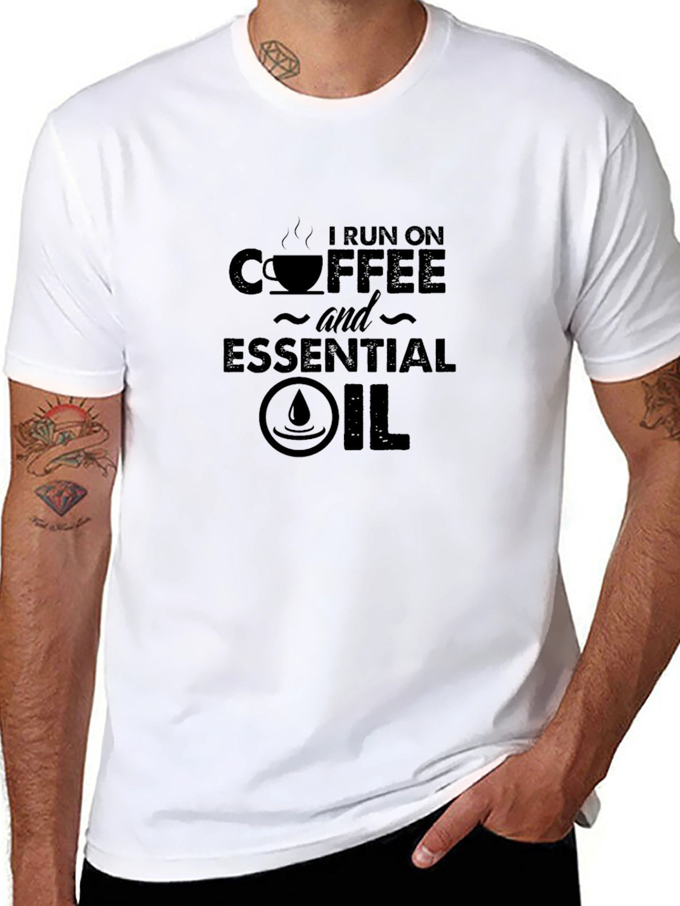 Coffee and Essential Oil T-Shirt - Funny Novelty Tee