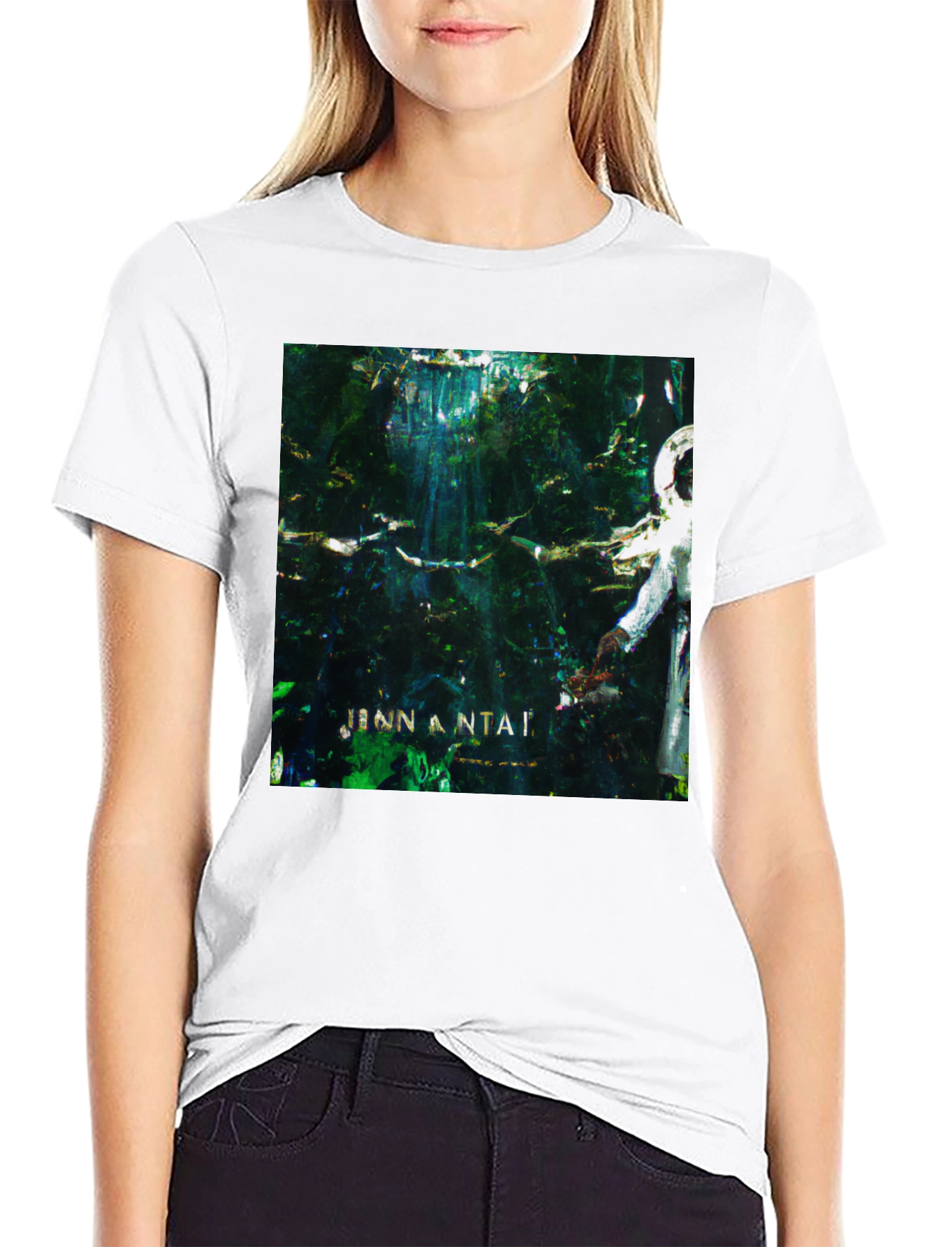 Abstract Art Graphic Print Black T-Shirt