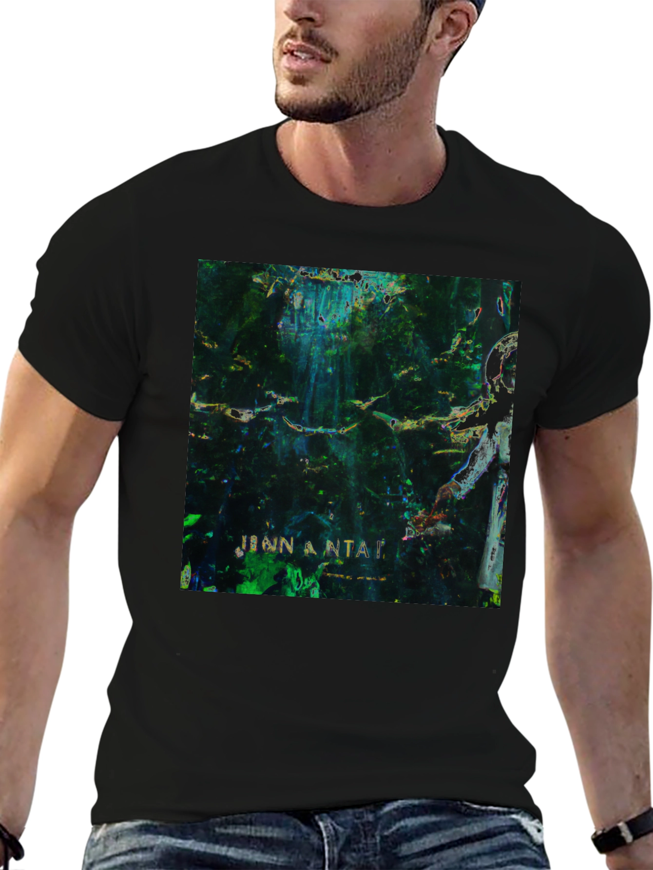 Abstract Art Graphic Print Black T-Shirt