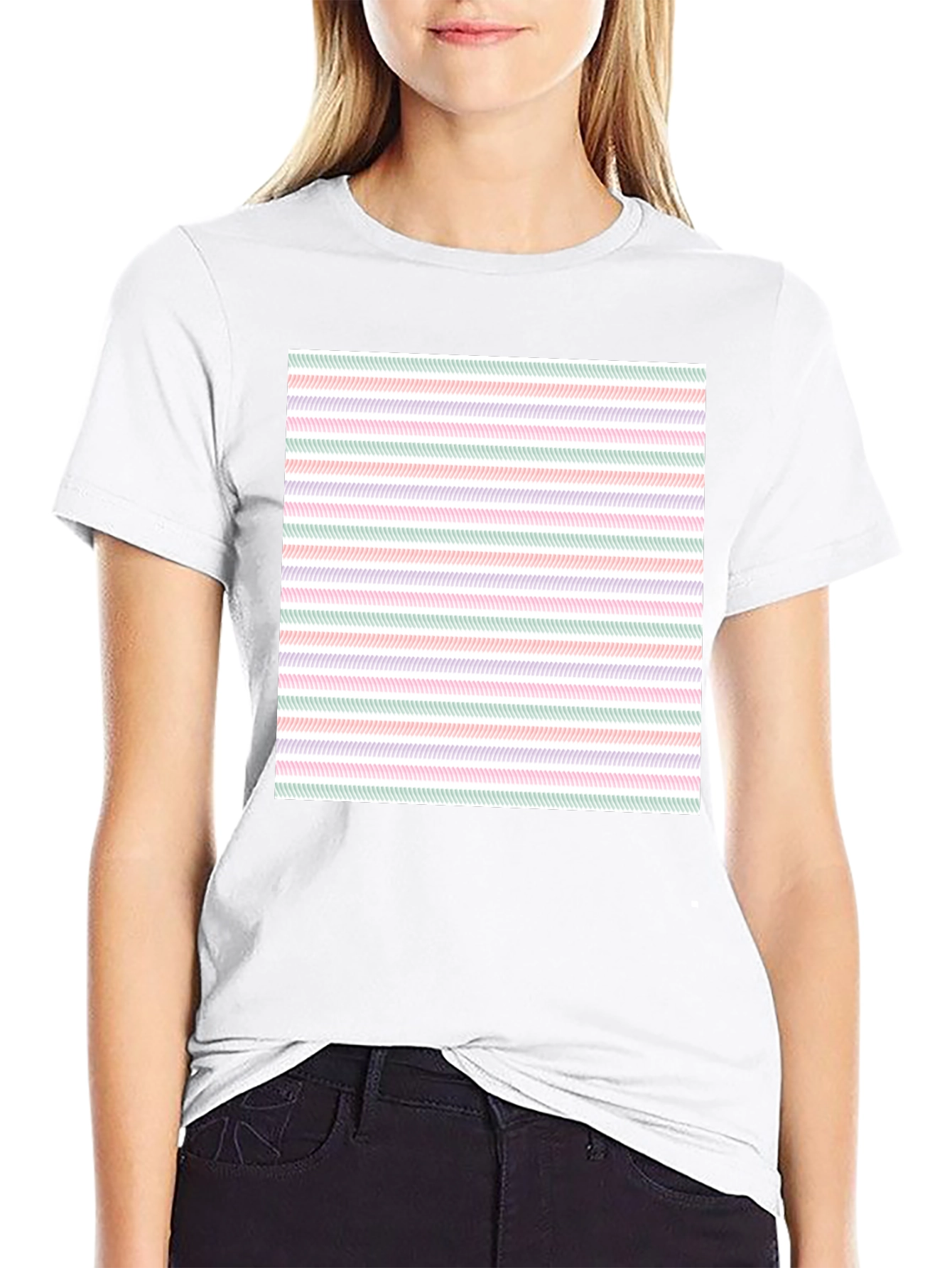 Striped Pattern Tee - Modern Casual Wear