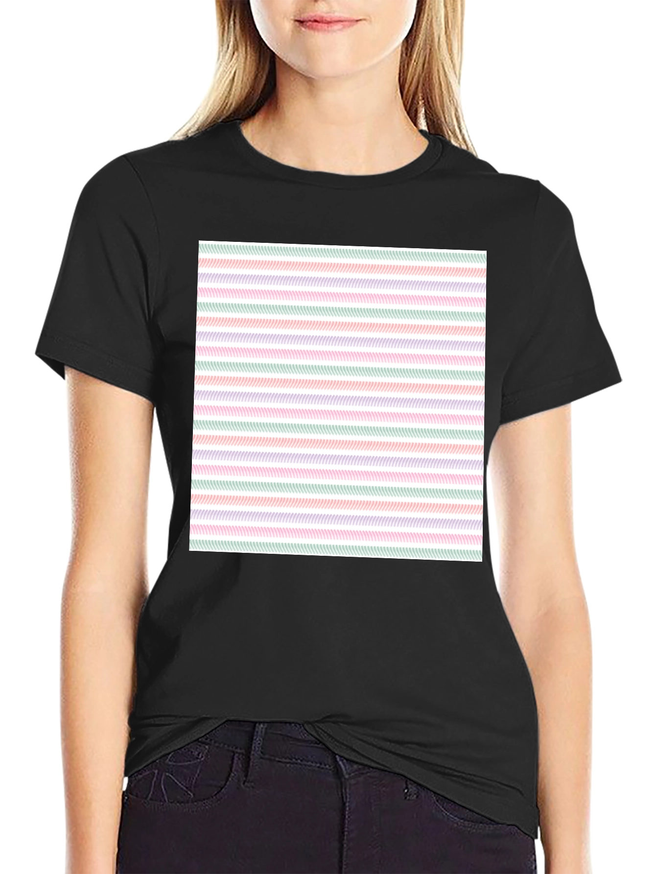 Striped Pattern Tee - Modern Casual Wear