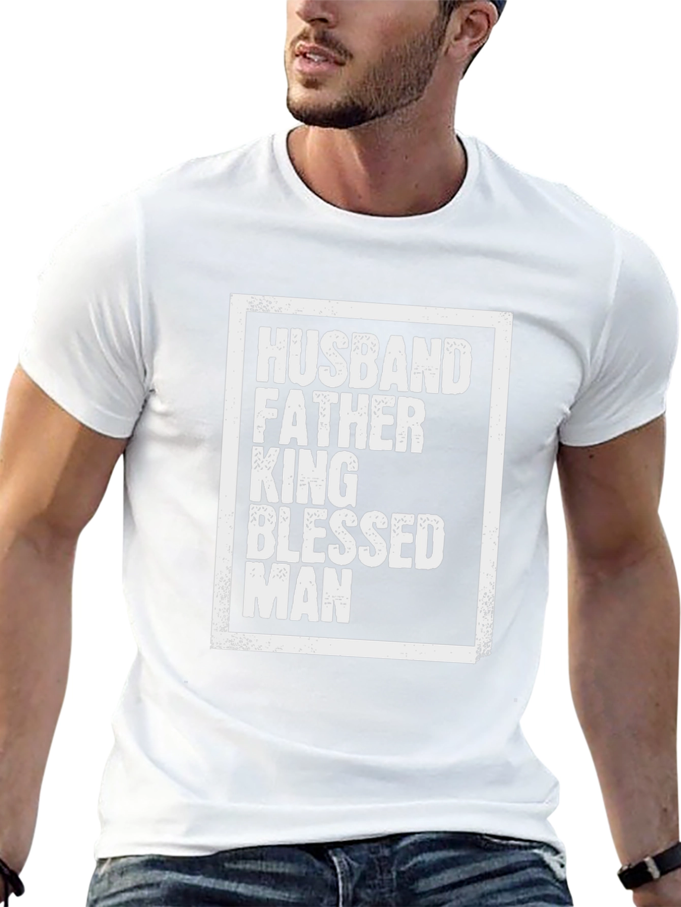 Husband Father King Blessed Man Graphic T-Shirt