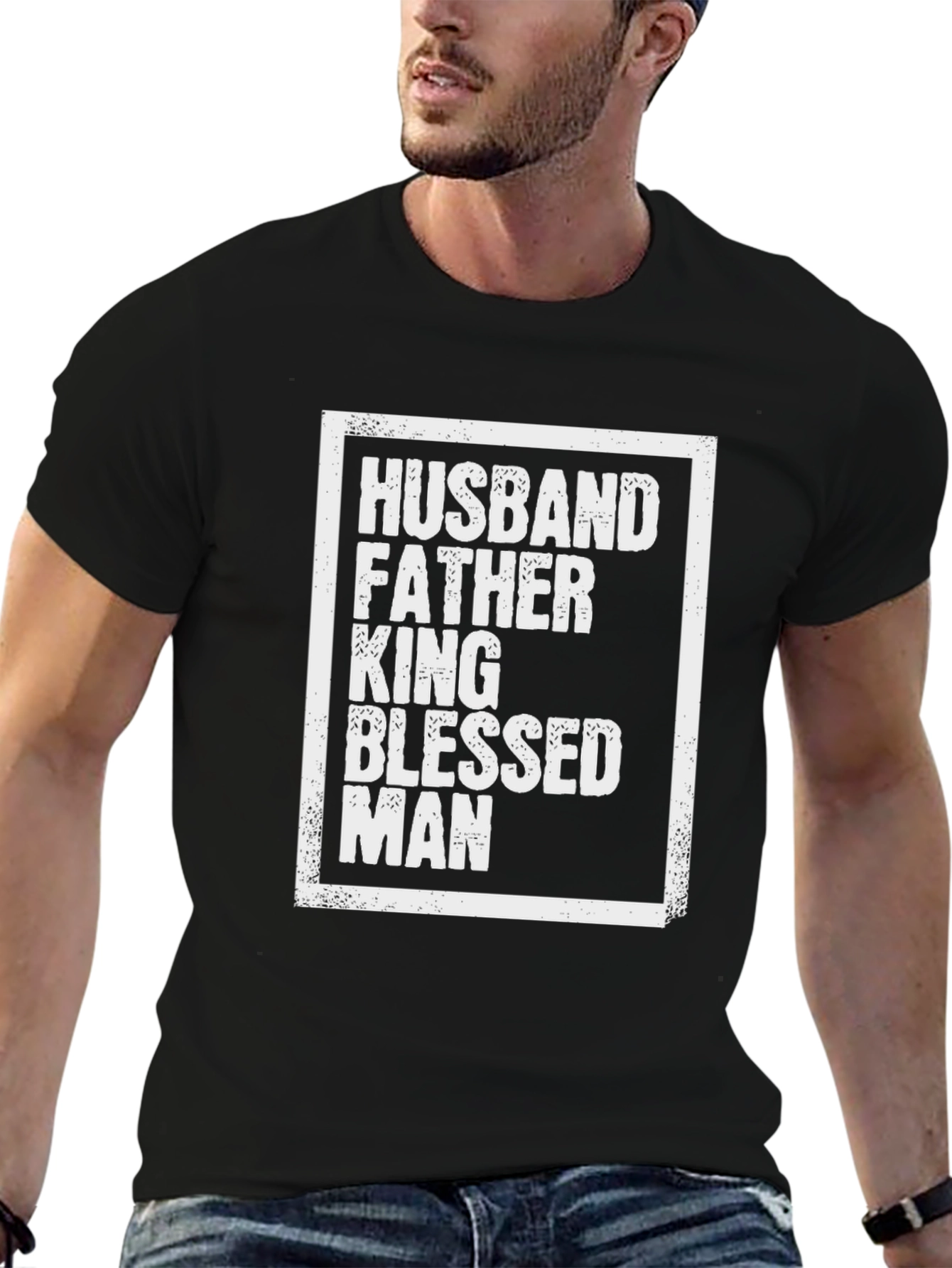 Husband Father King Blessed Man Graphic T-Shirt