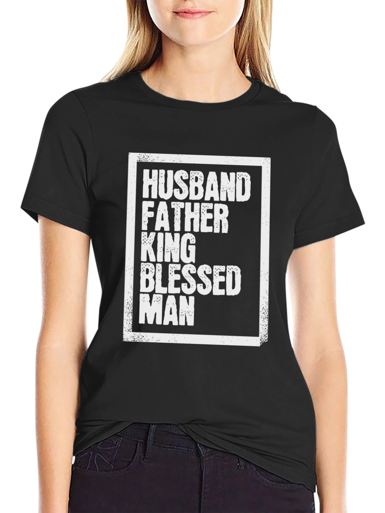 Husband Father King Blessed Man Graphic T-Shirt