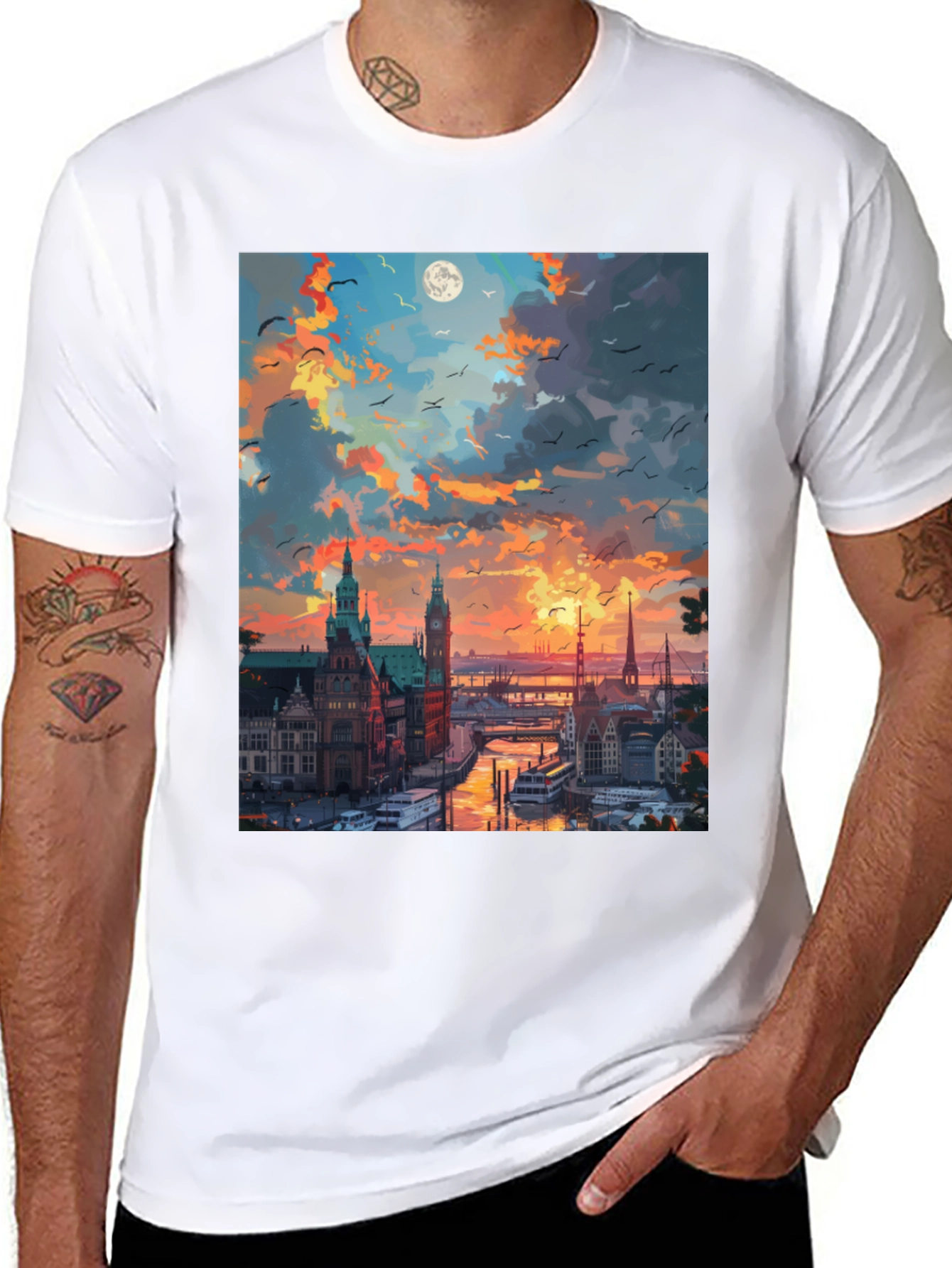 Cityscape Sunset T-Shirt