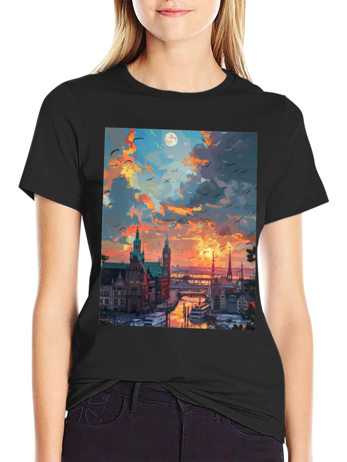 Cityscape Sunset T-Shirt