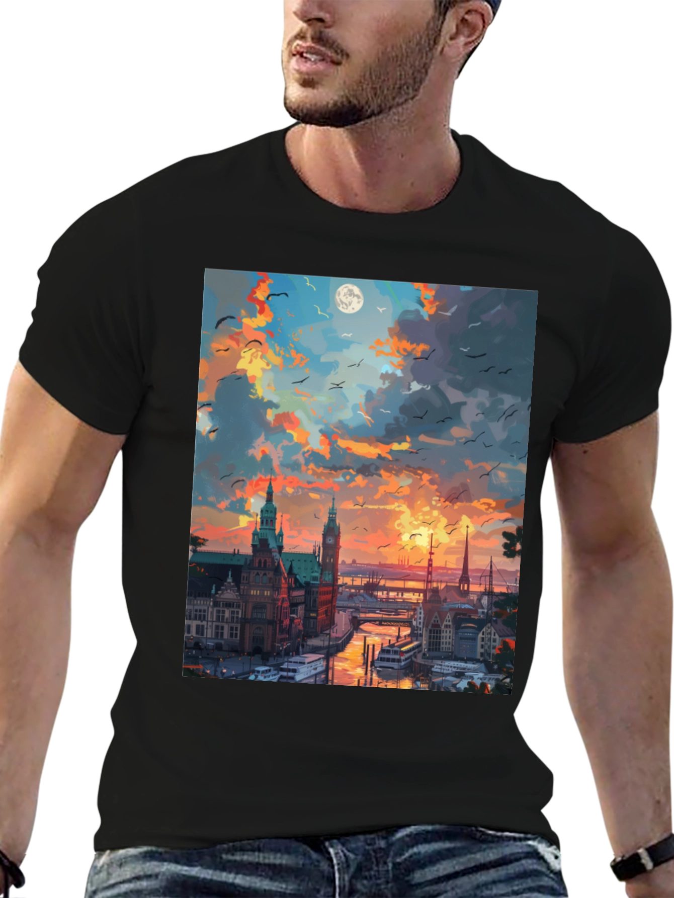 Cityscape Sunset T-Shirt