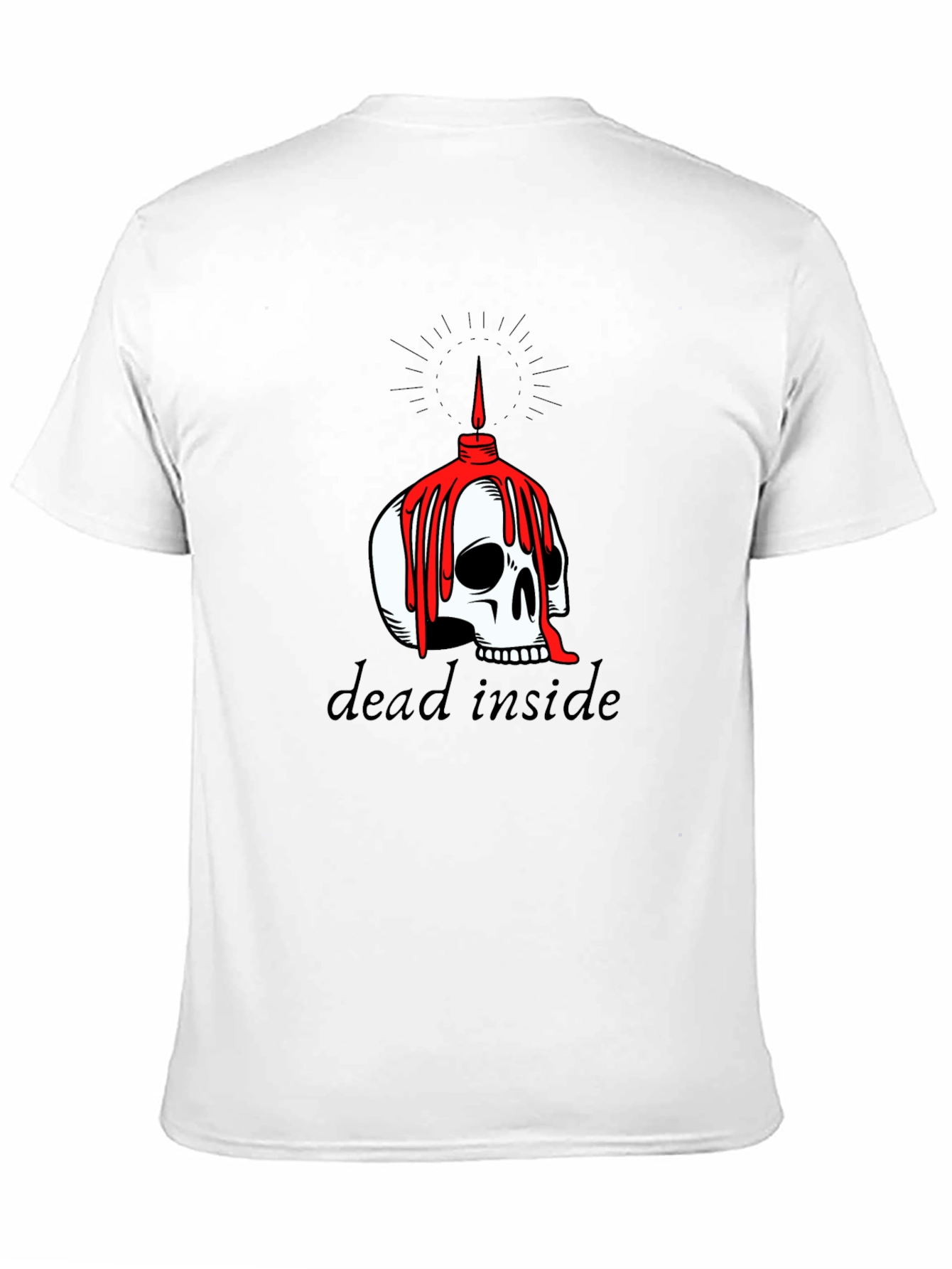Dead Inside Skull Candle Graphic Tee - Black