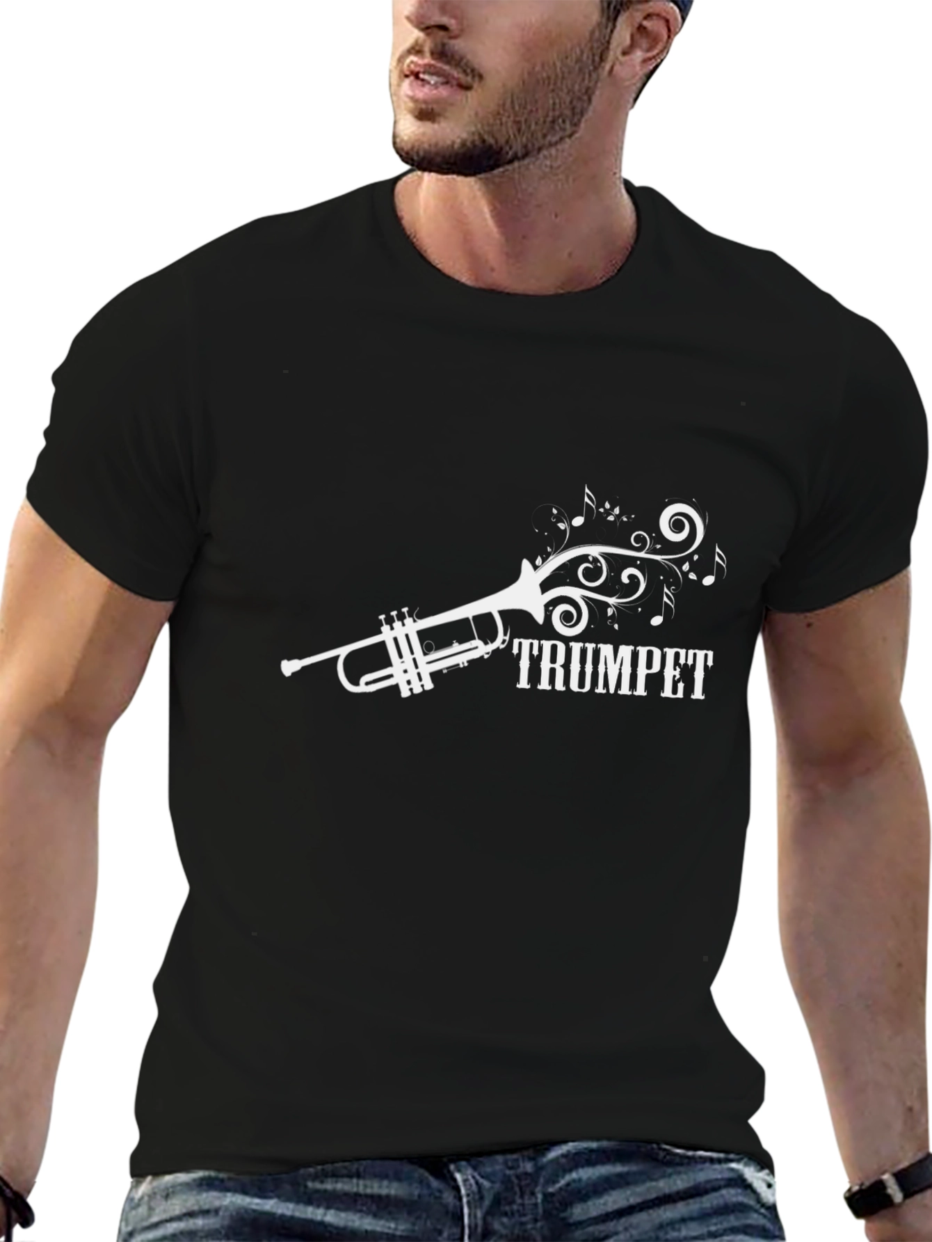 Trumpet Music T-Shirt - Black Cotton Tee