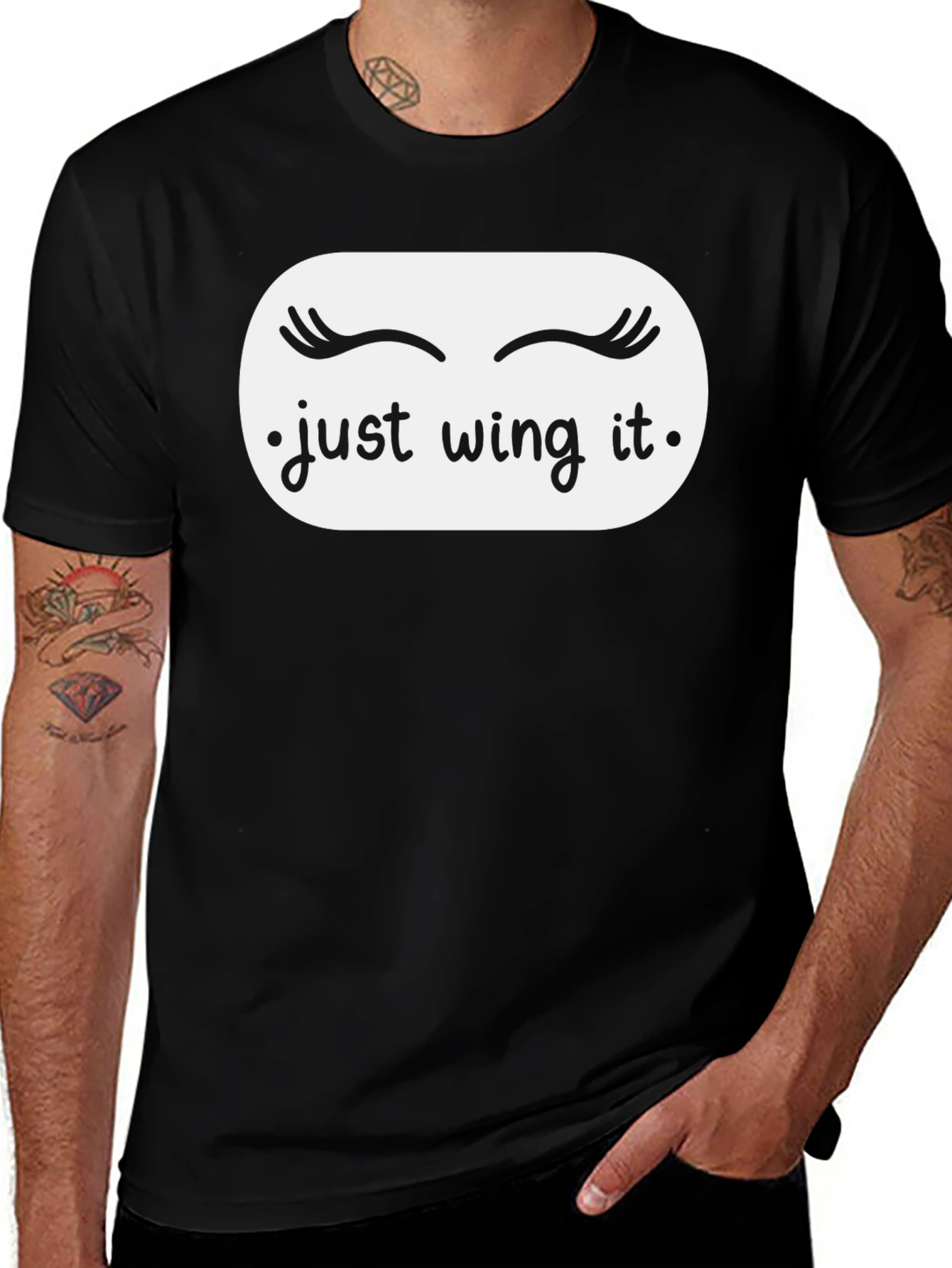 Just Wing It Graphic Tee - Black