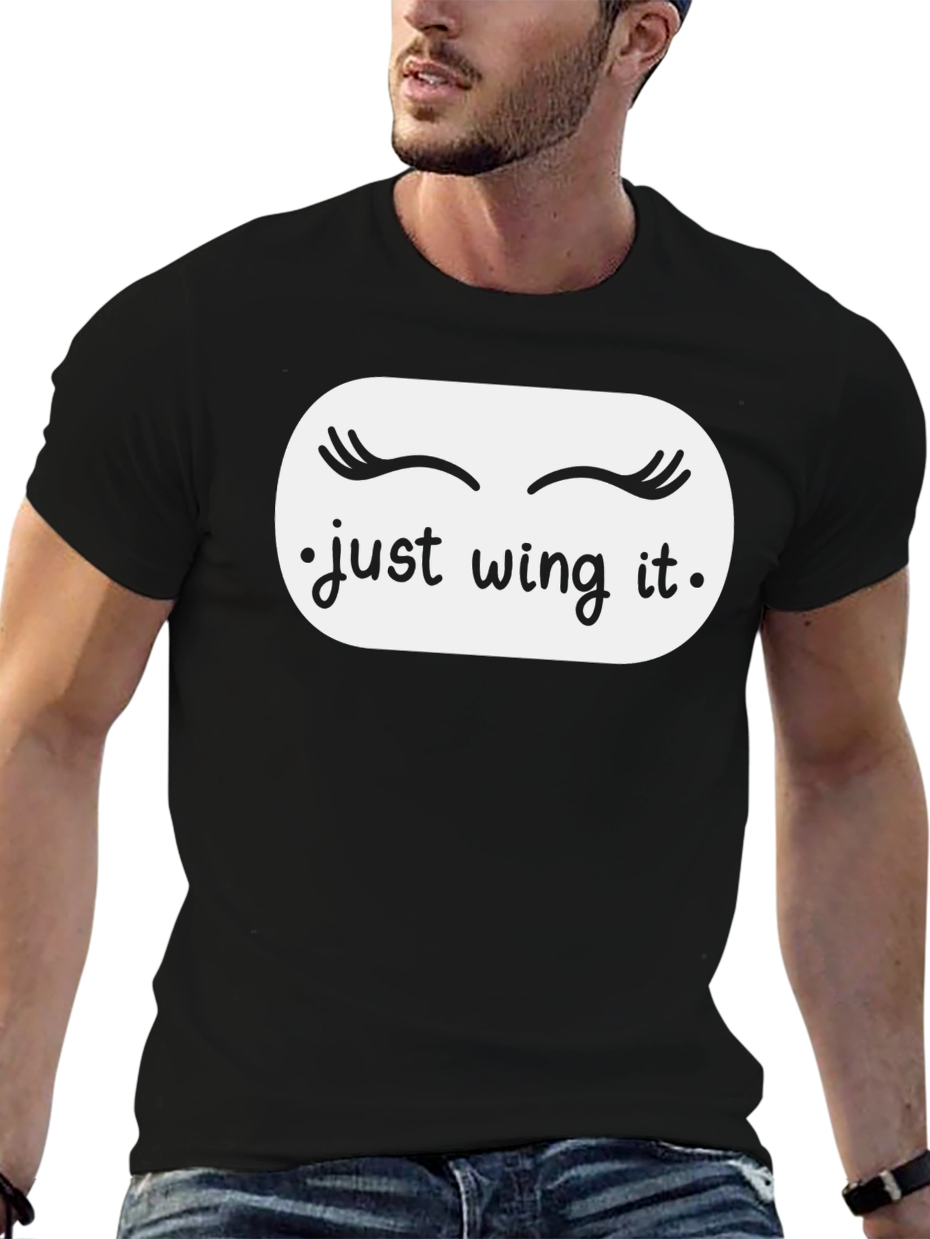 Just Wing It Graphic Tee - Black
