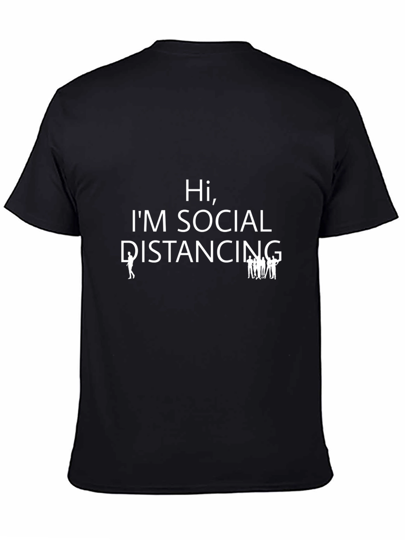 Social Distancing Graphic Tee - Black Cotton T-Shirt