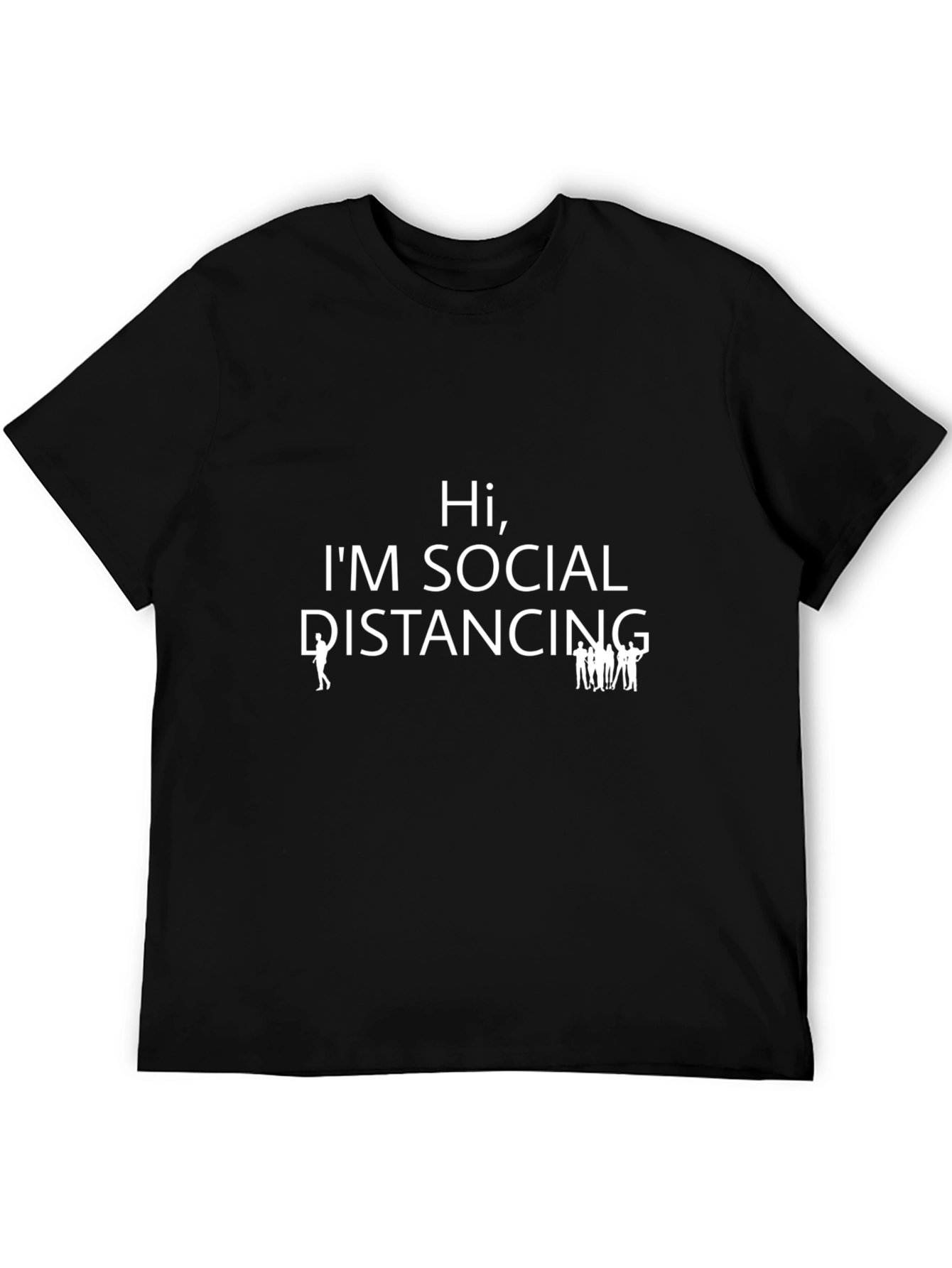 Social Distancing Graphic Tee - Black Cotton T-Shirt