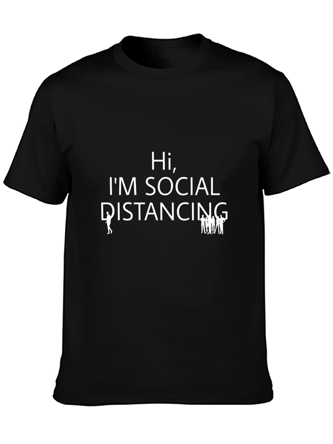 Social Distancing Graphic Tee - Black Cotton T-Shirt