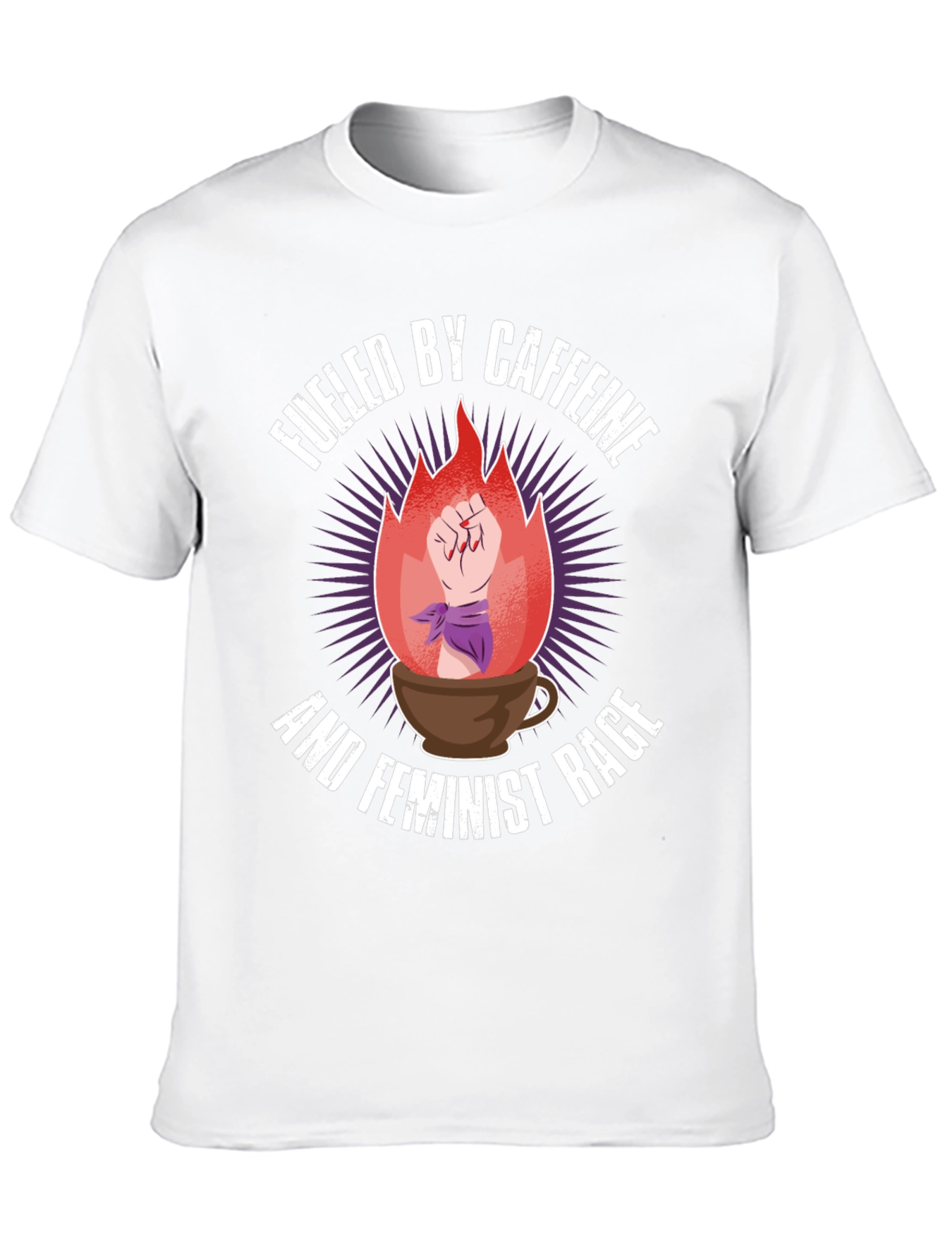 Fueled By Caffeine Feminist Rage Graphic Tee