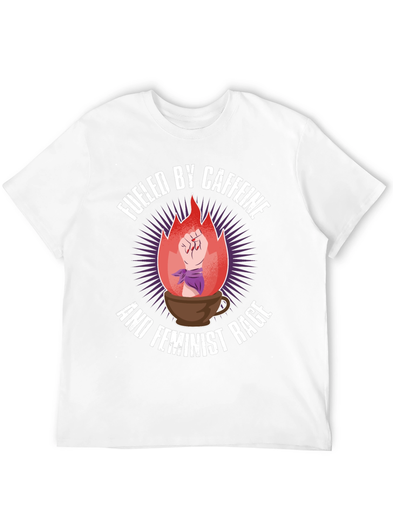 Fueled By Caffeine Feminist Rage Graphic Tee