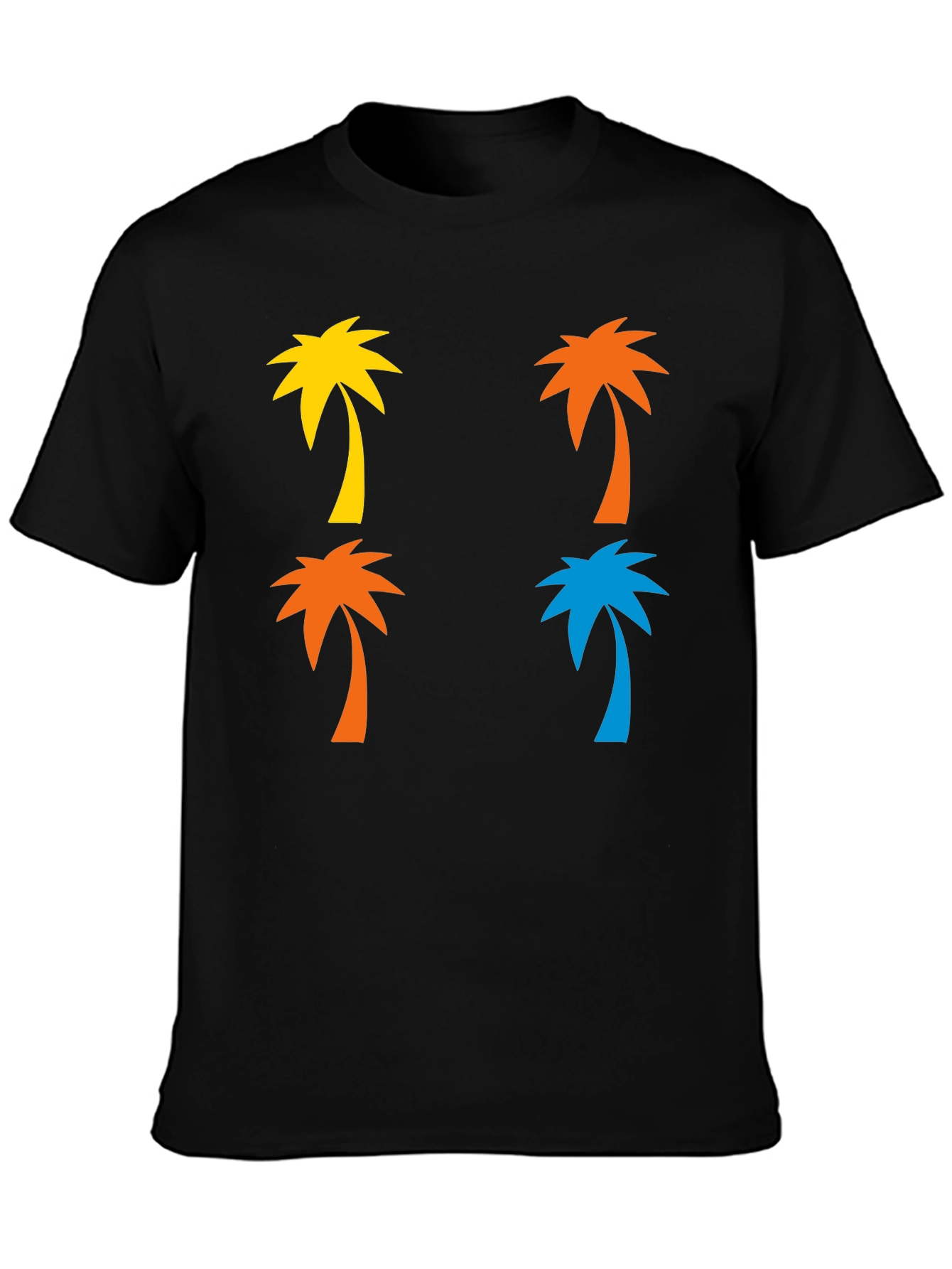 Trendy Palm Tree Graphic Black T-Shirt