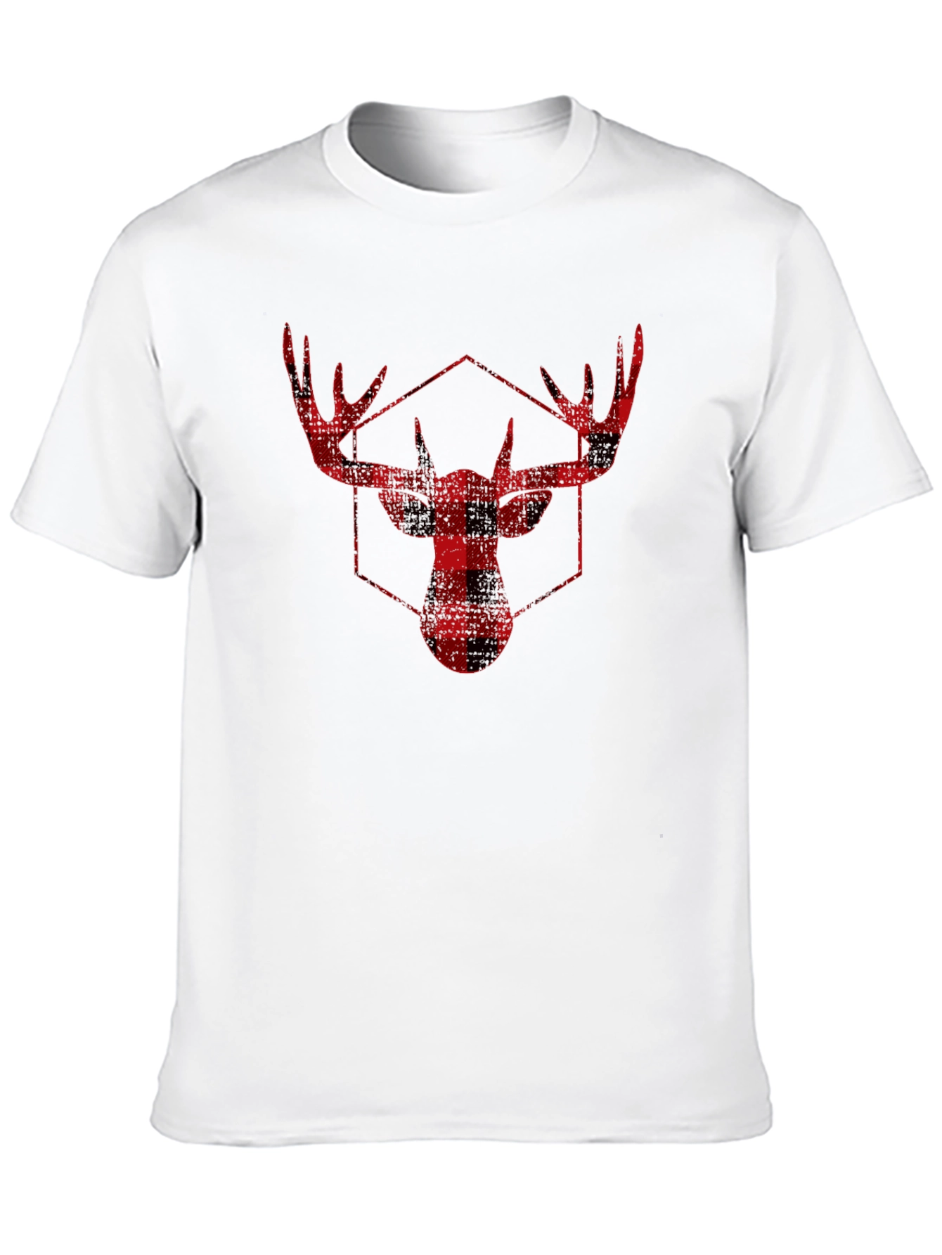 Plaid Moose Graphic Tee - Black Unisex T-Shirt