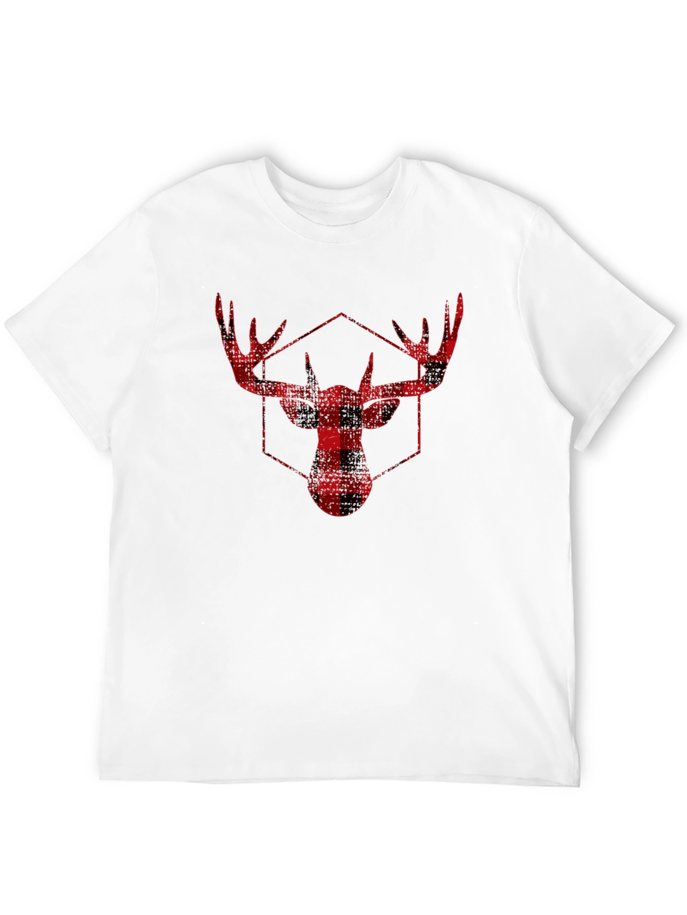 Plaid Moose Graphic Tee - Black Unisex T-Shirt