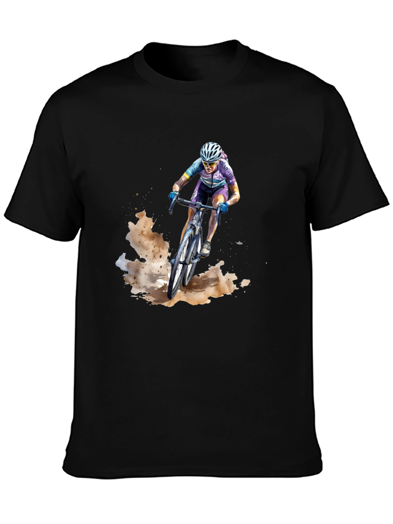 Mountain Biker Graphic Tee - Black Casual Shirt