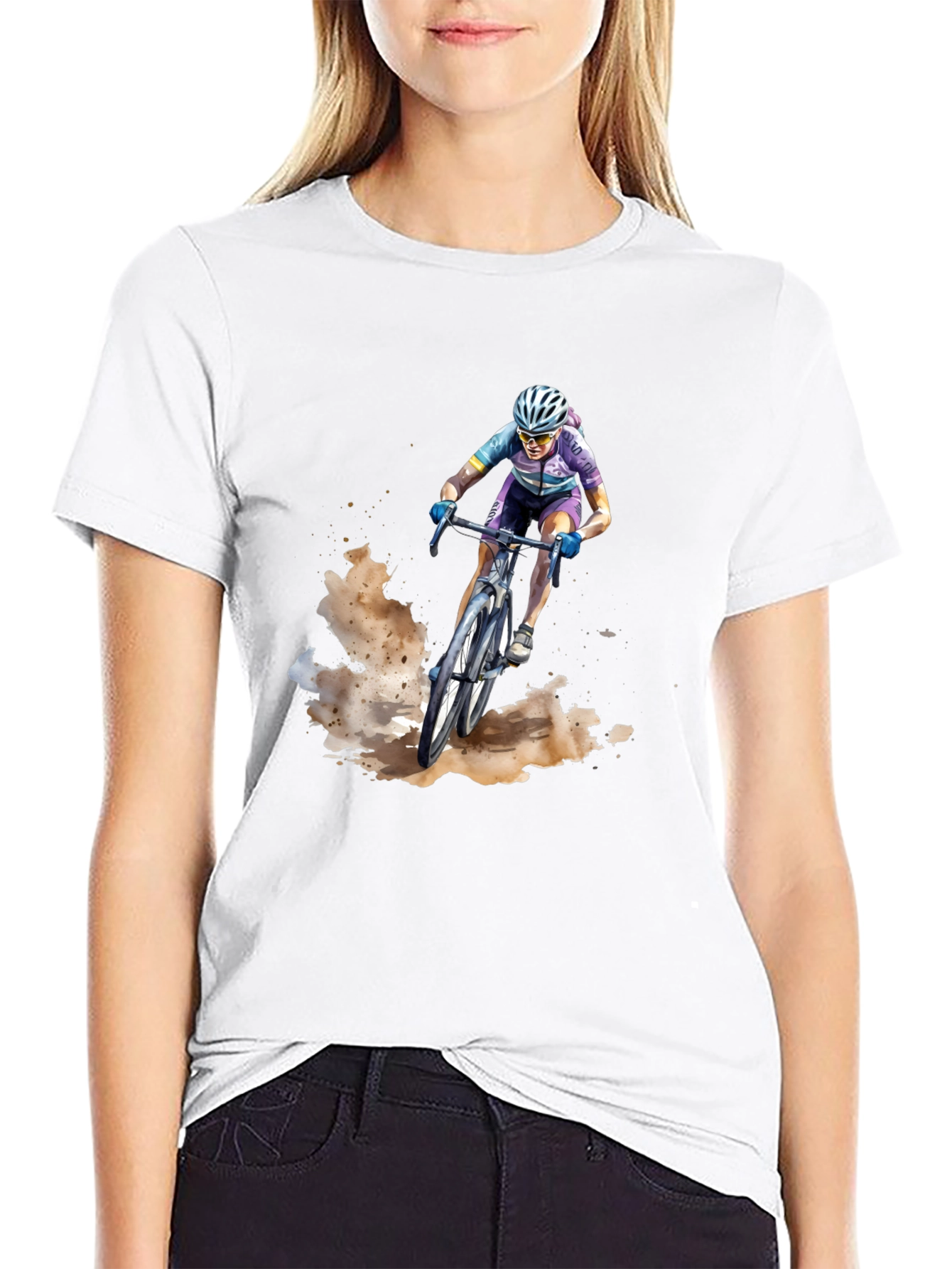 Mountain Biker Graphic Tee - Black Casual Shirt