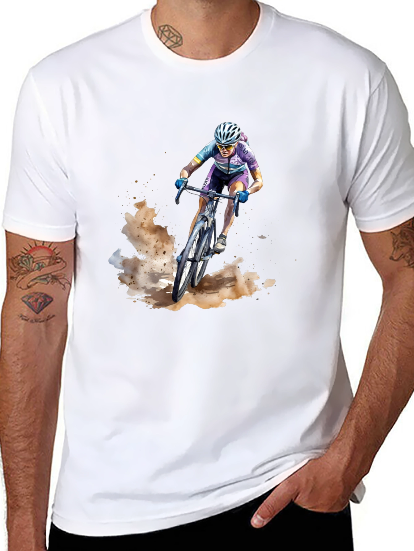 Mountain Biker Graphic Tee - Black Casual Shirt