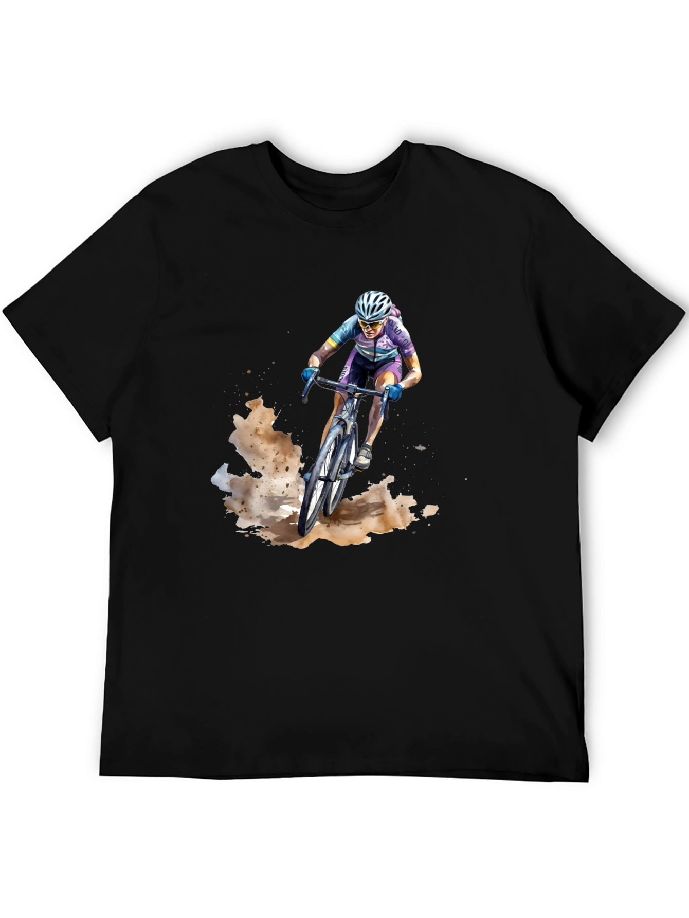 Mountain Biker Graphic Tee - Black Casual Shirt